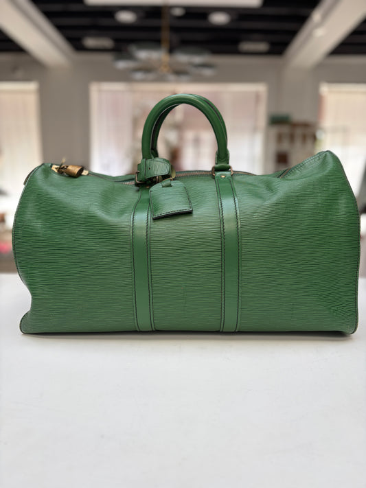 Louis Vuitton Keepall 45 Green Epi Leather
