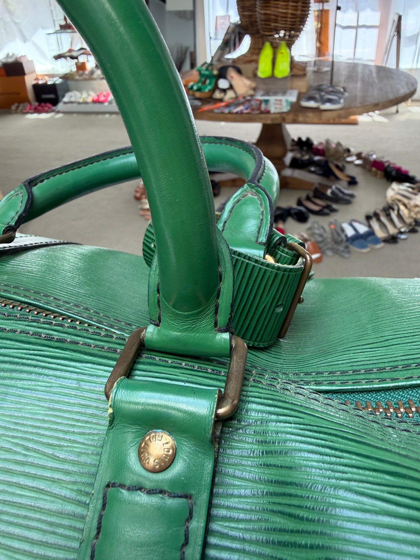 Louis Vuitton Keepall 45 Green Epi Leather