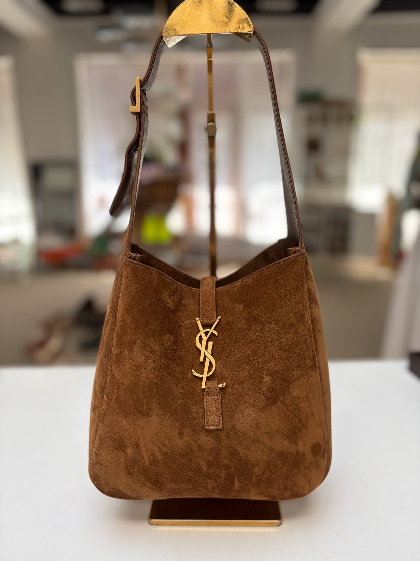 Saint Laurent Suede Le 5 à 7 Small Shoulder Bag