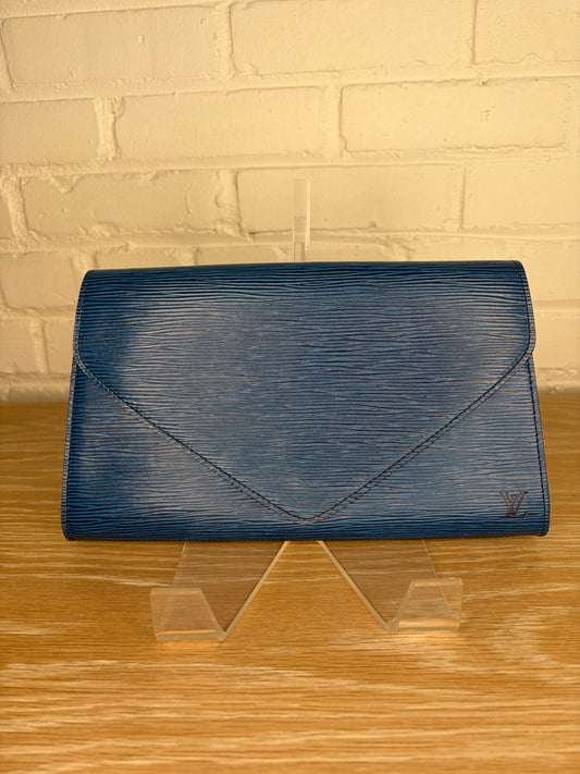 Louis Vuitton Blue Art Deco Clutch Epi Leather