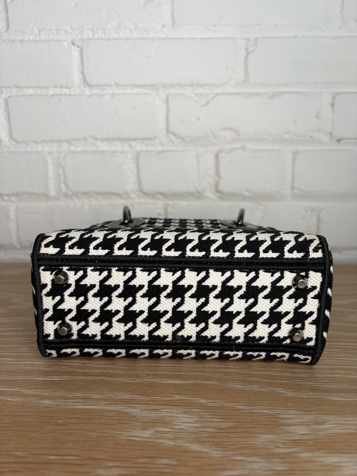 Christian Dior Mini Lady D-Lite Houndstooth Black and White
