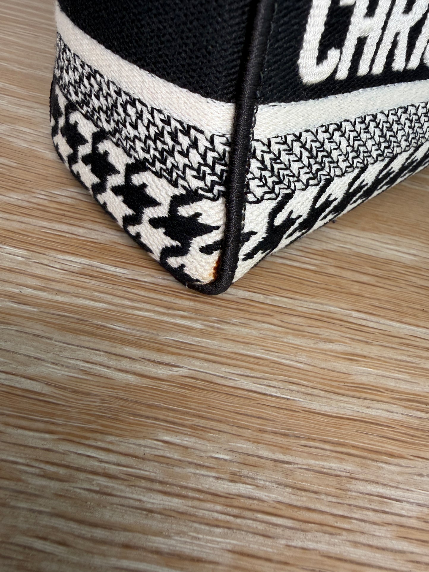 Christian Dior Mini Lady D-Lite Houndstooth Black and White