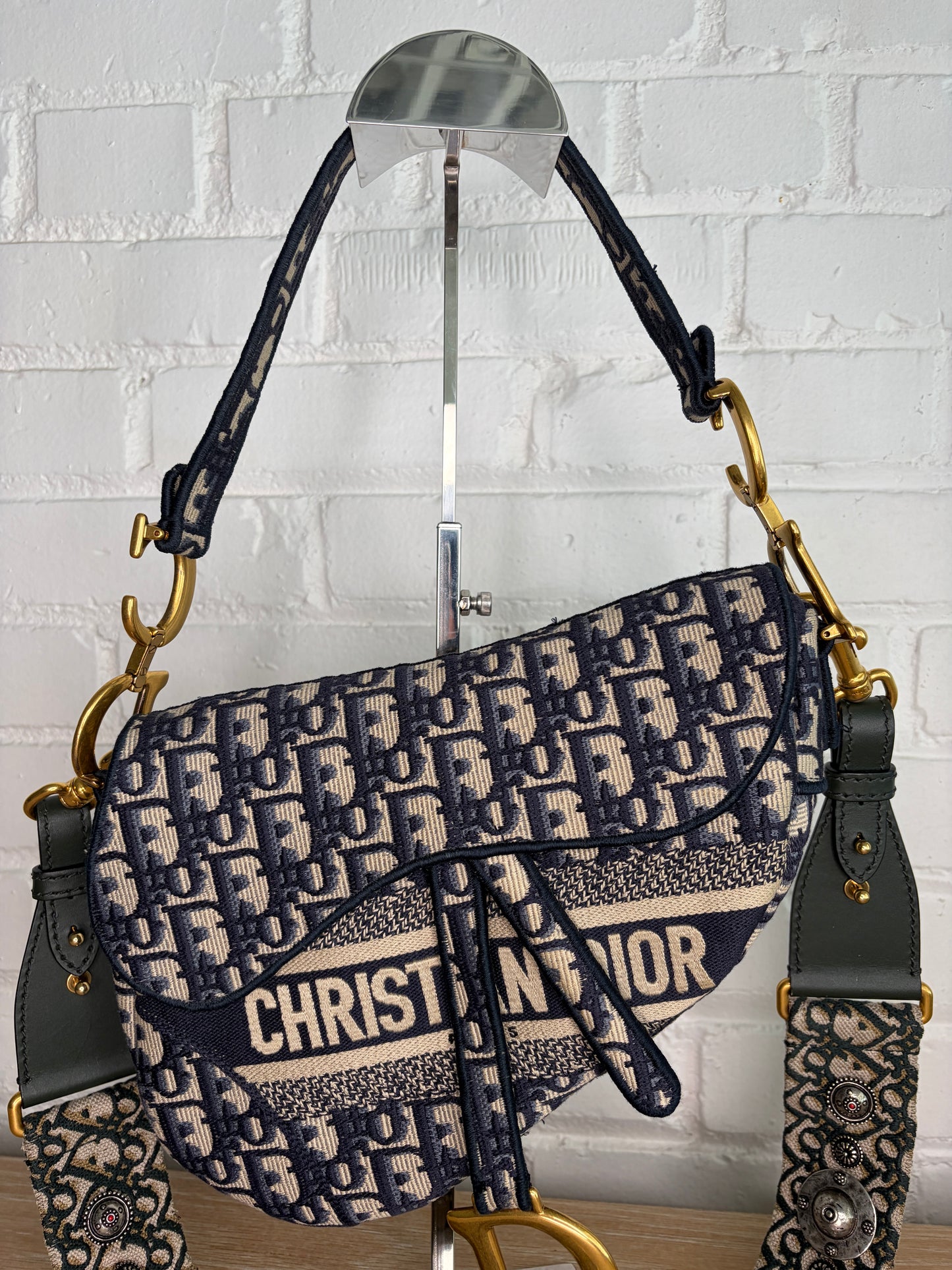 Christian Dior Saddle Bag Small Limited Edition Strap Blue Oblique