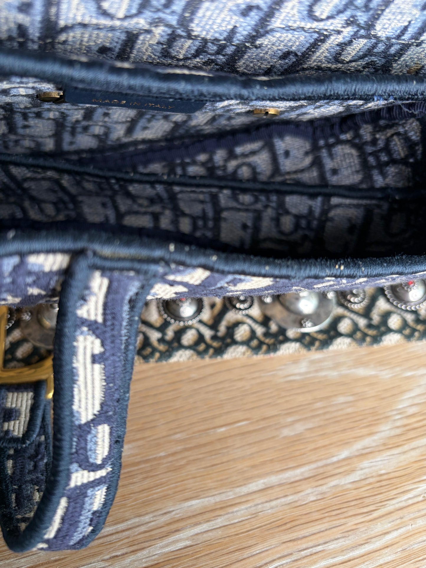 Christian Dior Saddle Bag Small Limited Edition Strap Blue Oblique