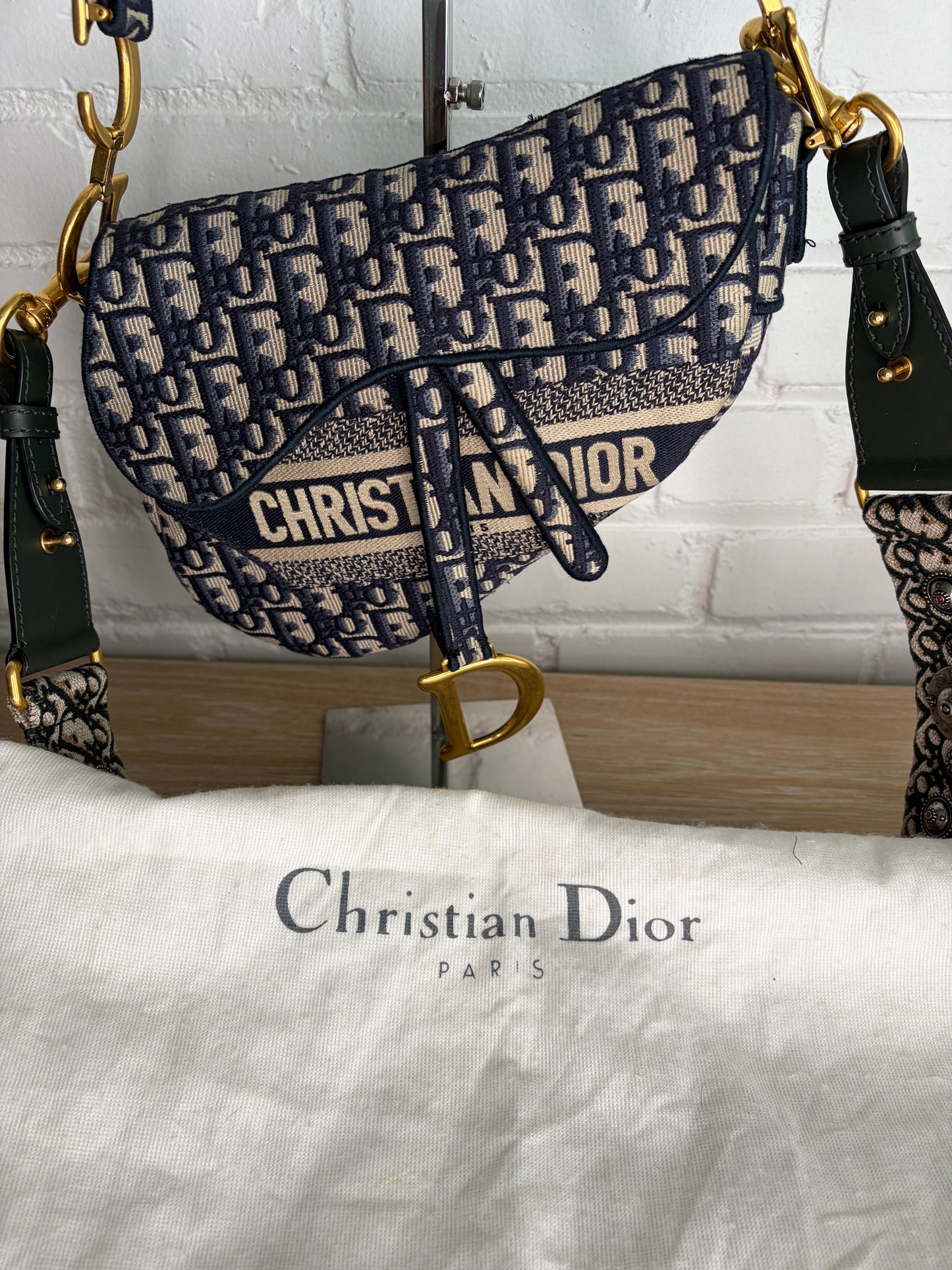 Christian Dior Saddle Bag Small Limited Edition Strap Blue Oblique