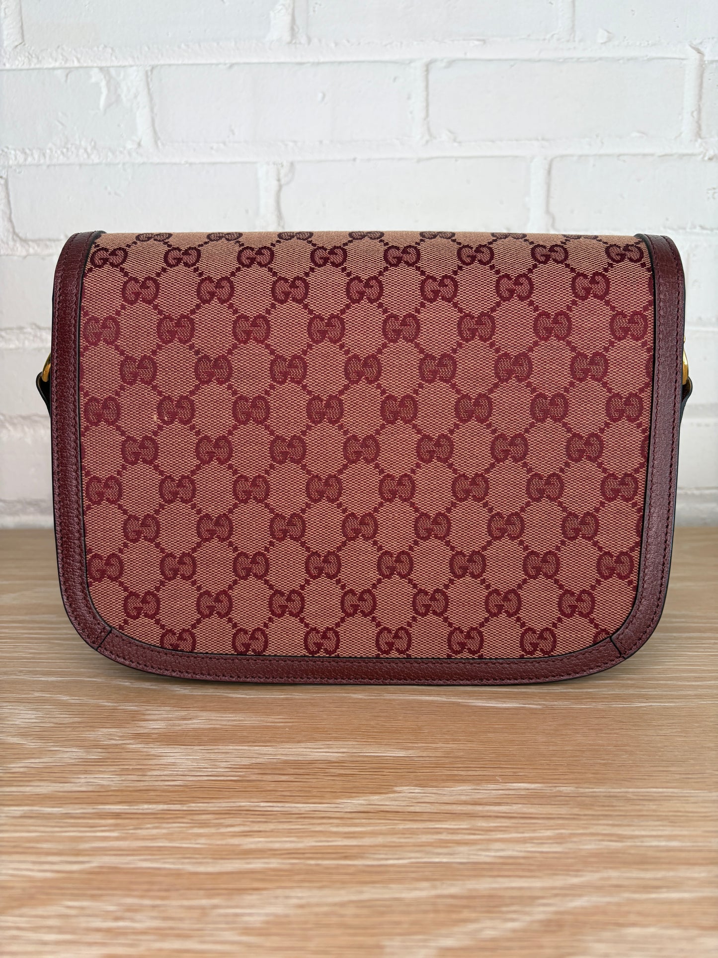 Gucci 1955 Horsebit Shoulder Bag Medium Sahara Rubino Chardonnay