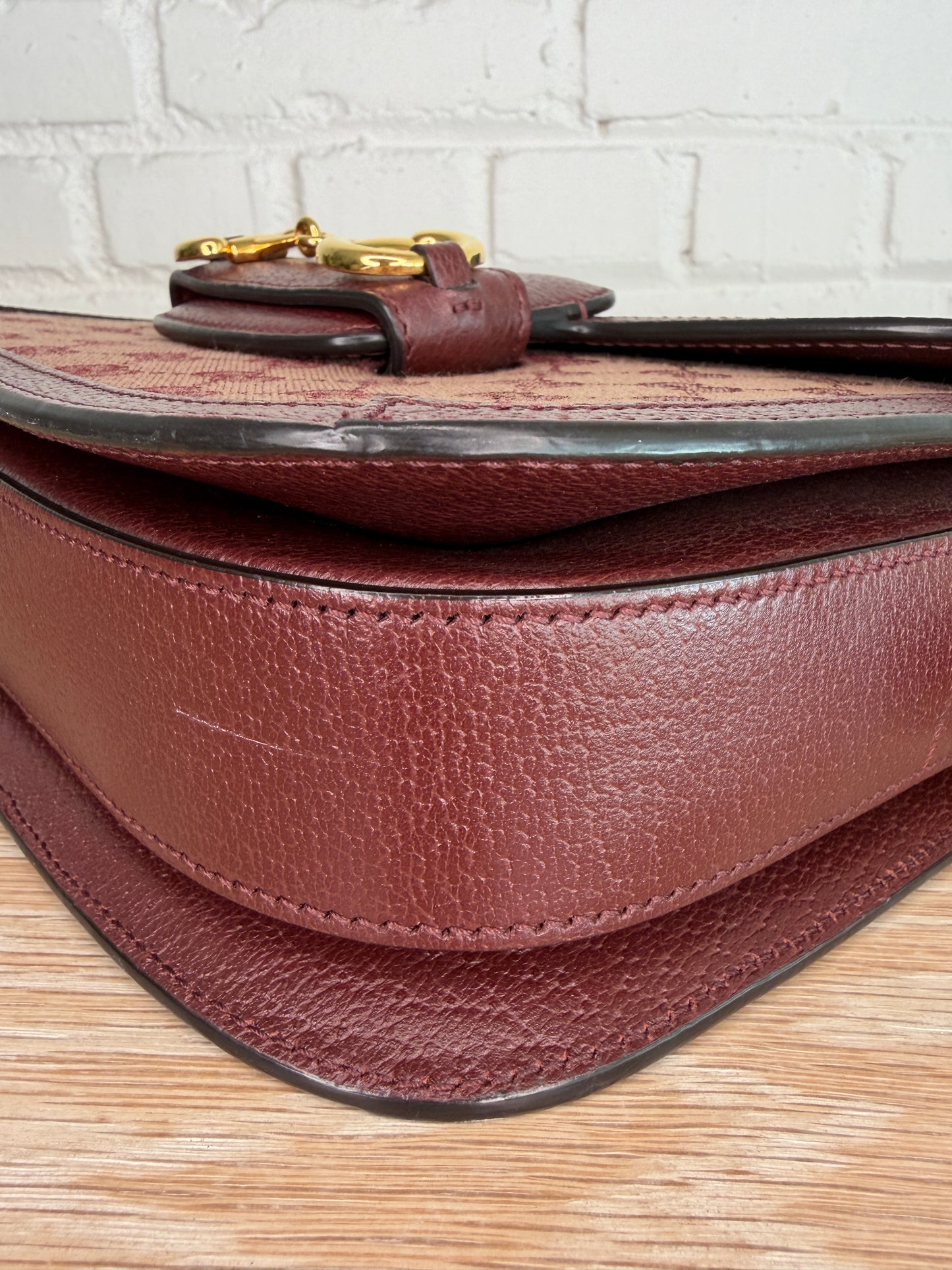 Gucci 1955 Horsebit Shoulder Bag Medium Sahara Rubino Chardonnay