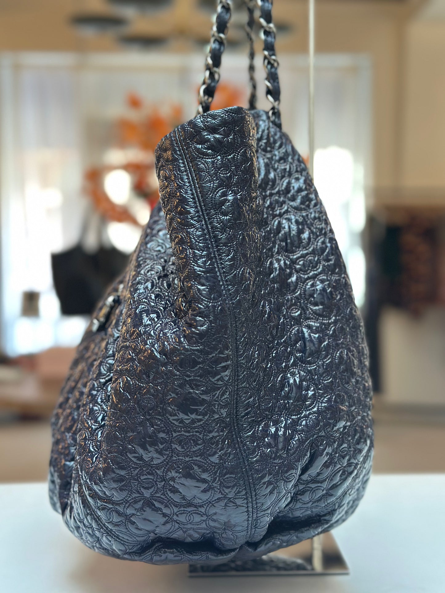 Chanel Pattent Tote, Navy