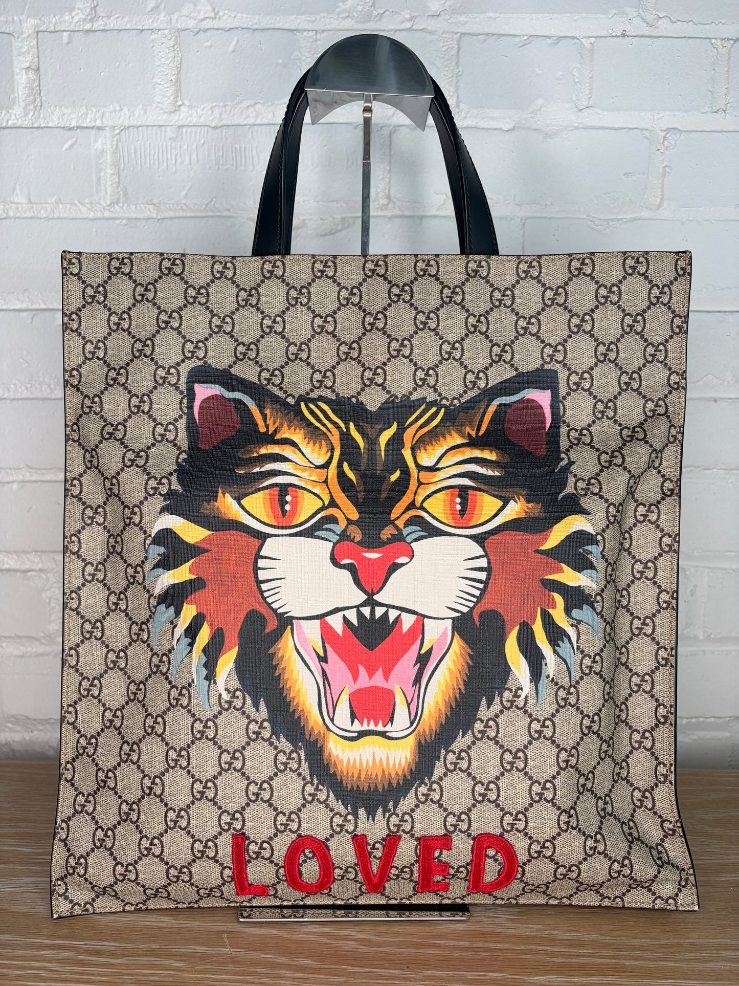 Gucci GG Supreme Angry Cat Tote 2017