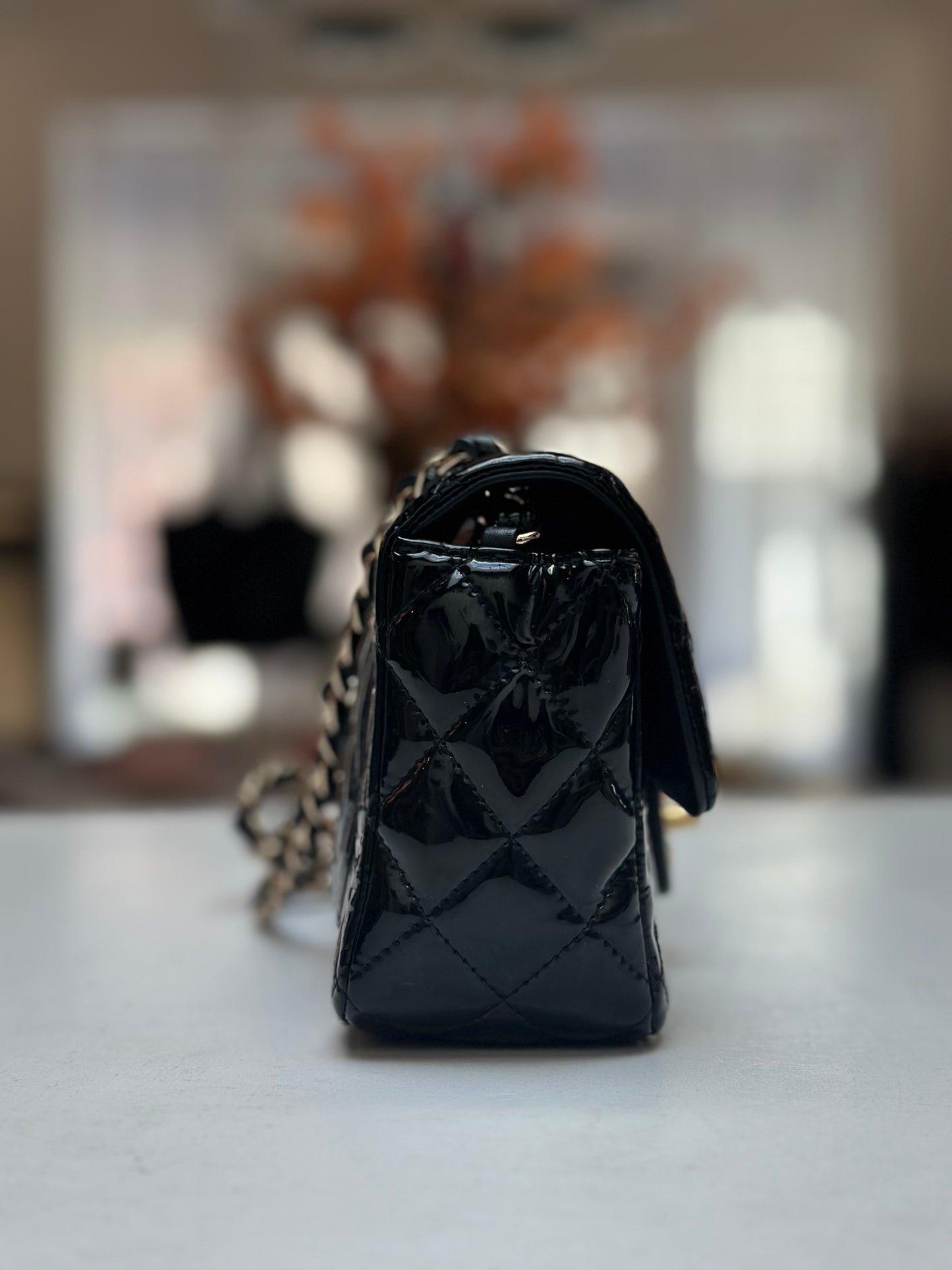 Chanel Rectangular Mini, Patent Black