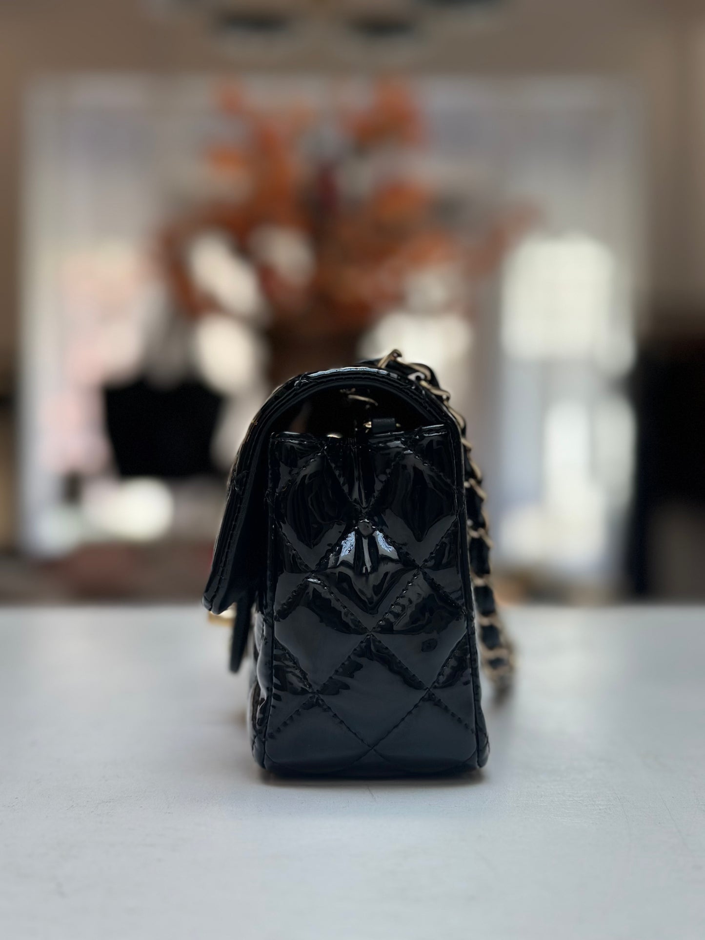 Chanel Rectangular Mini, Patent Black