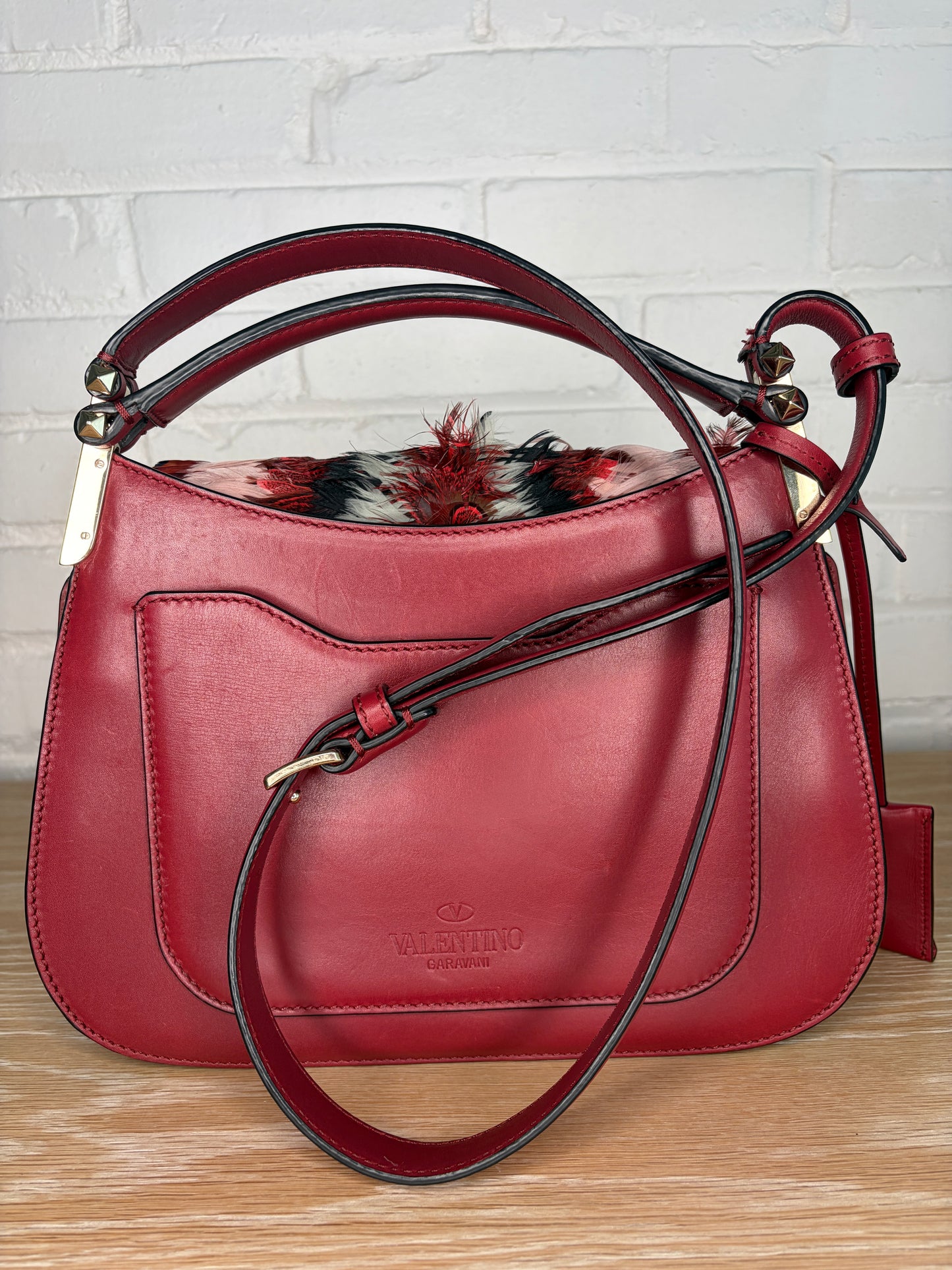Valentino Garavani Piper Joylock Feather Leather