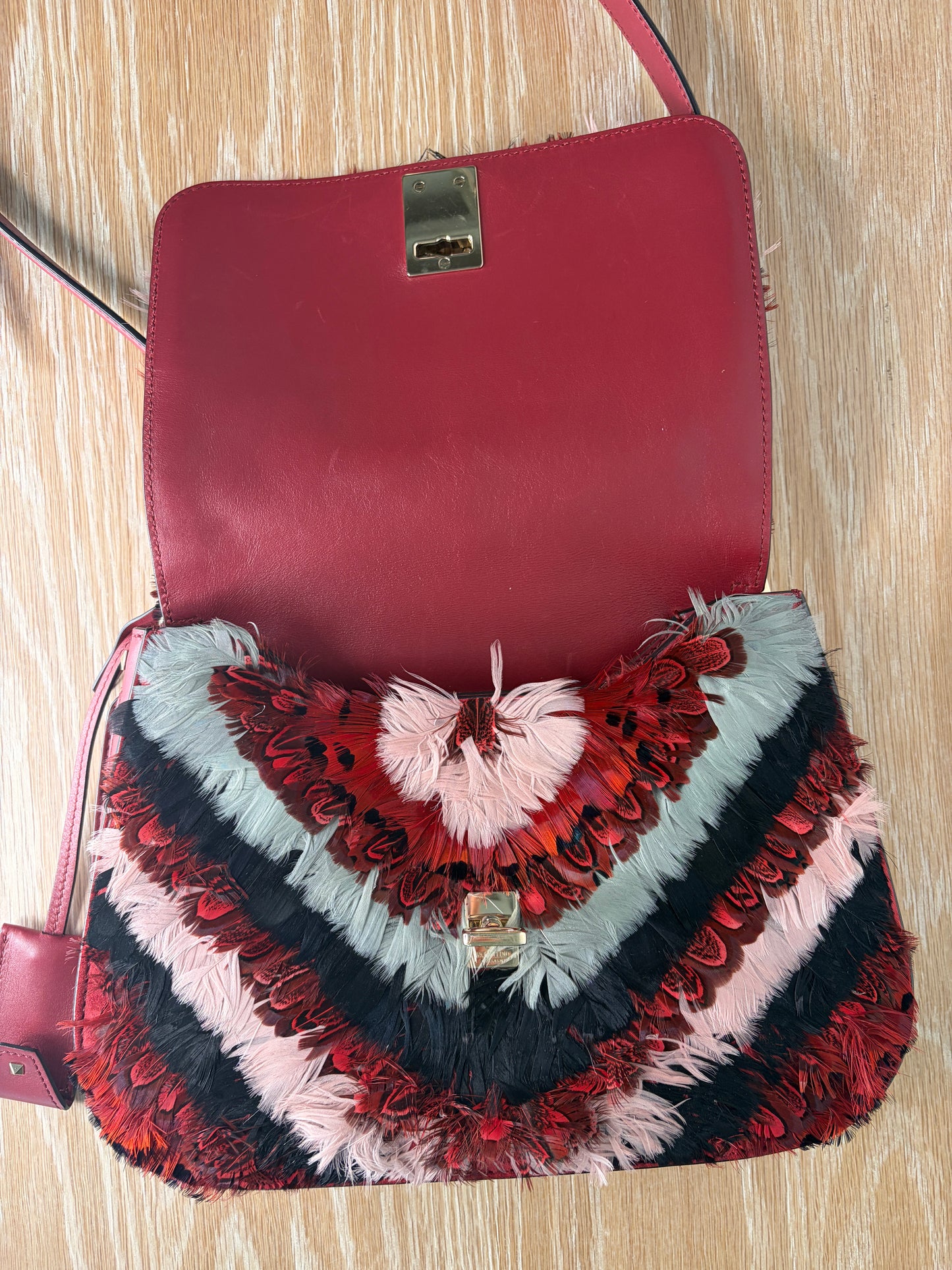 Valentino Garavani Piper Joylock Feather Leather