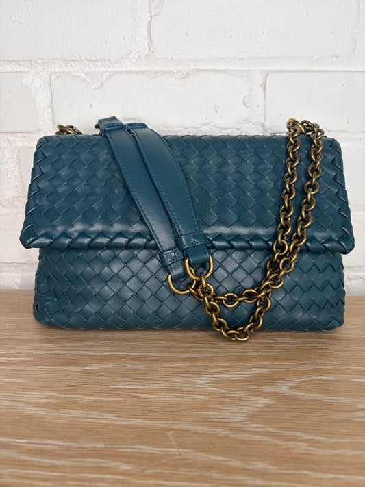 Bottega Veneta Olimpia Blue Intrecciato Leather