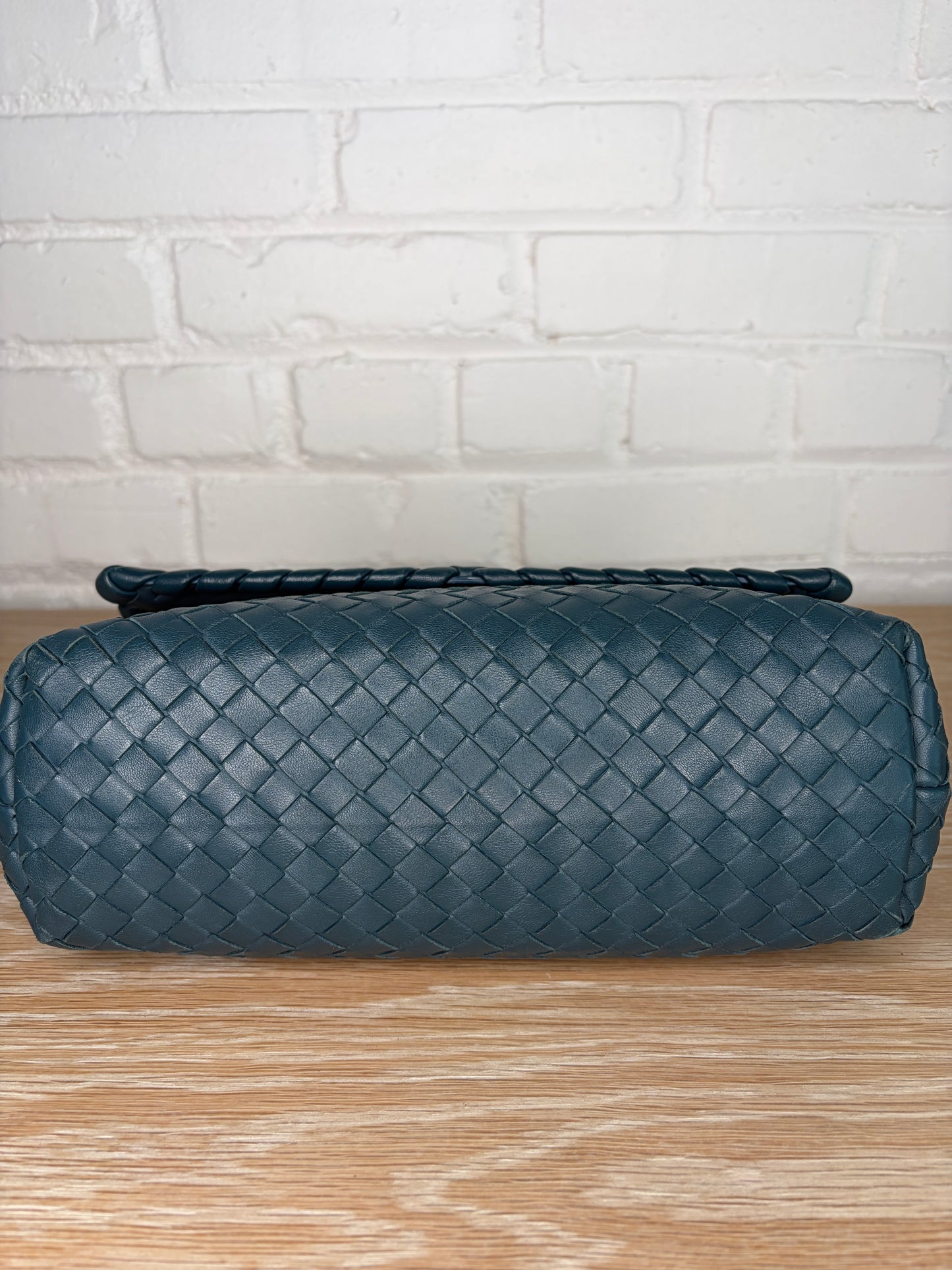 Bottega Veneta Olimpia Blue Intrecciato Leather
