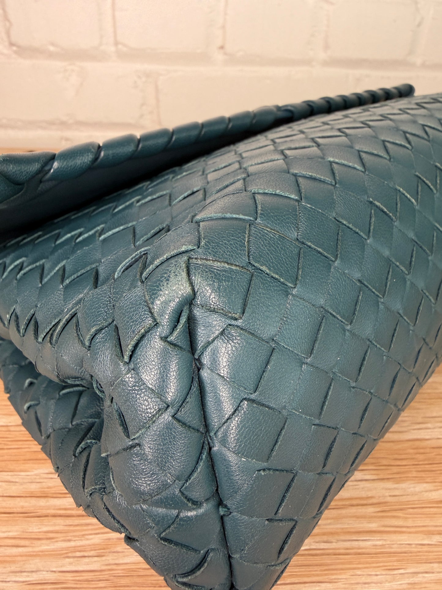 Bottega Veneta Olimpia Blue Intrecciato Leather