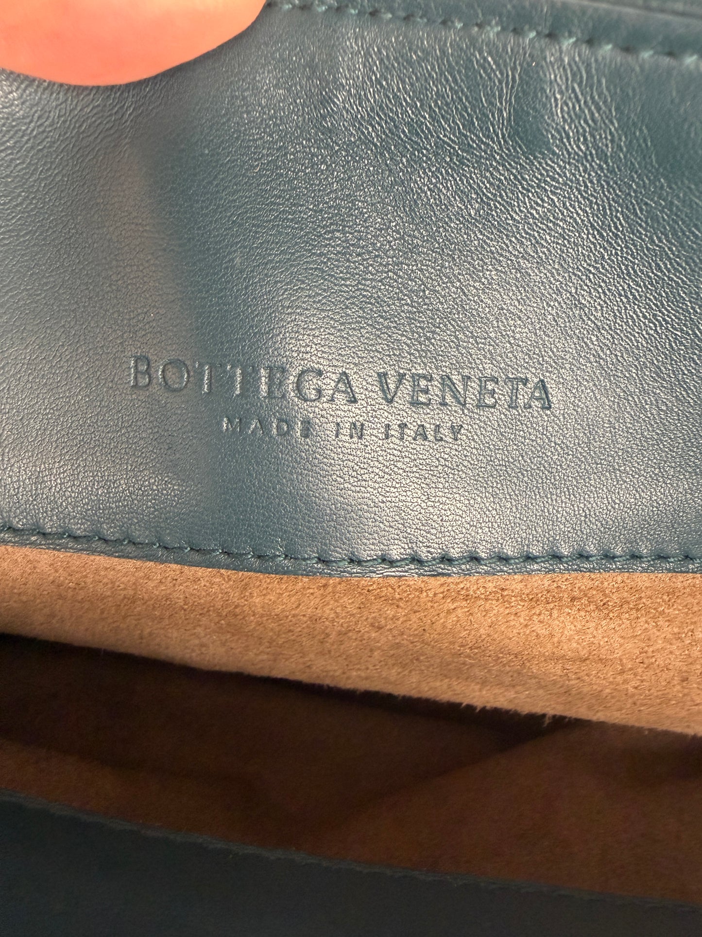 Bottega Veneta Olimpia Blue Intrecciato Leather