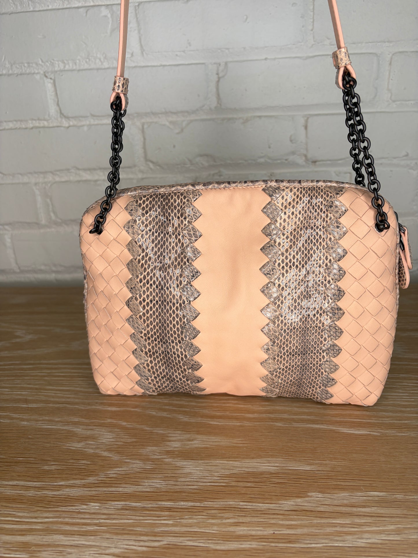 Bottega Veneta Nodini Snakeskin Ayers-Trimmed Intrecciato