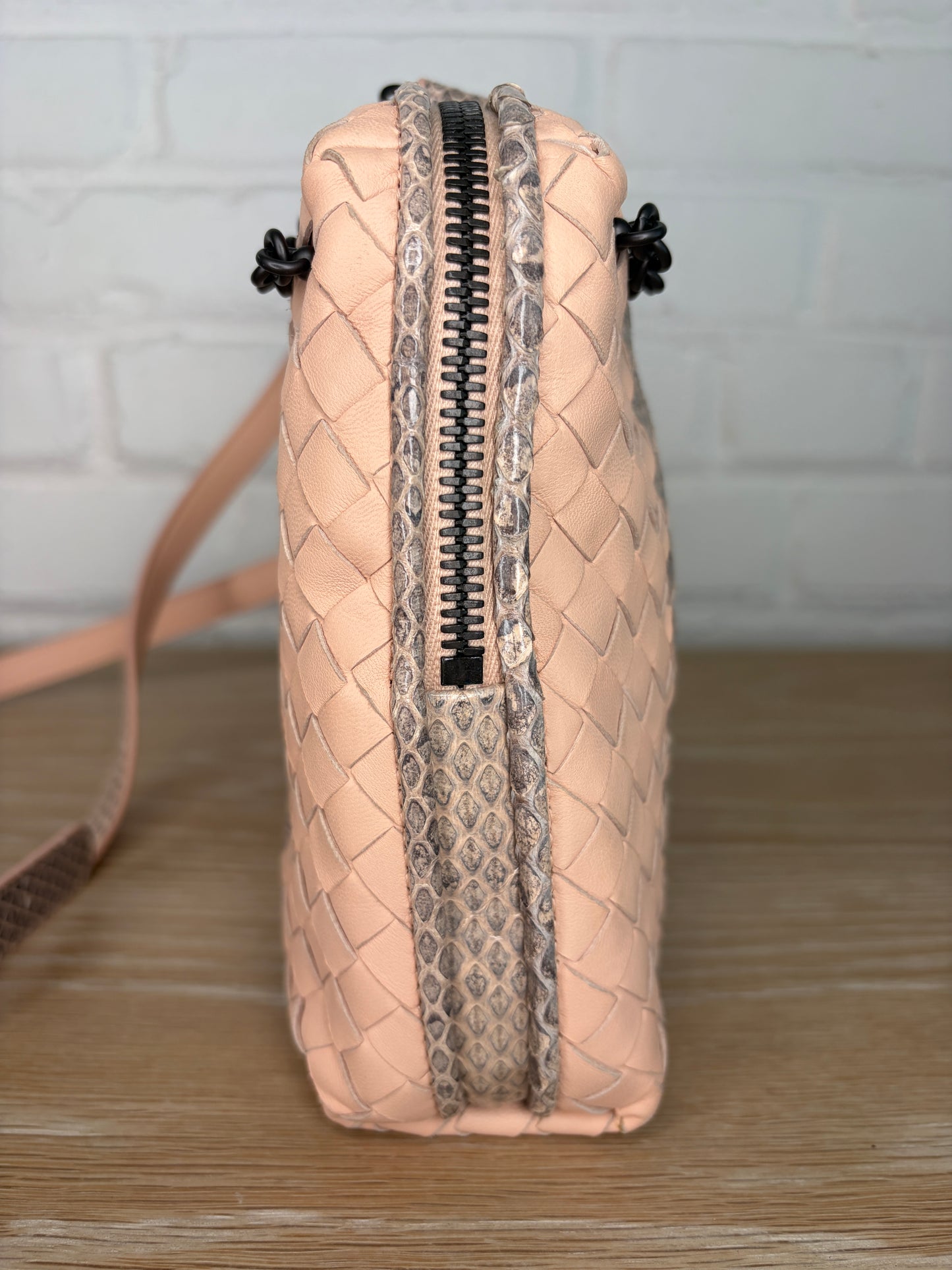 Bottega Veneta Nodini Snakeskin Ayers-Trimmed Intrecciato