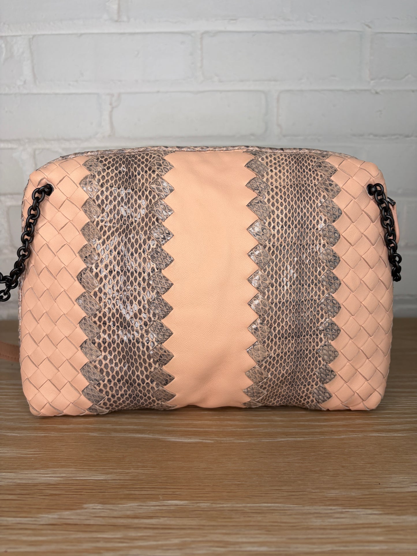 Bottega Veneta Nodini Snakeskin Ayers-Trimmed Intrecciato