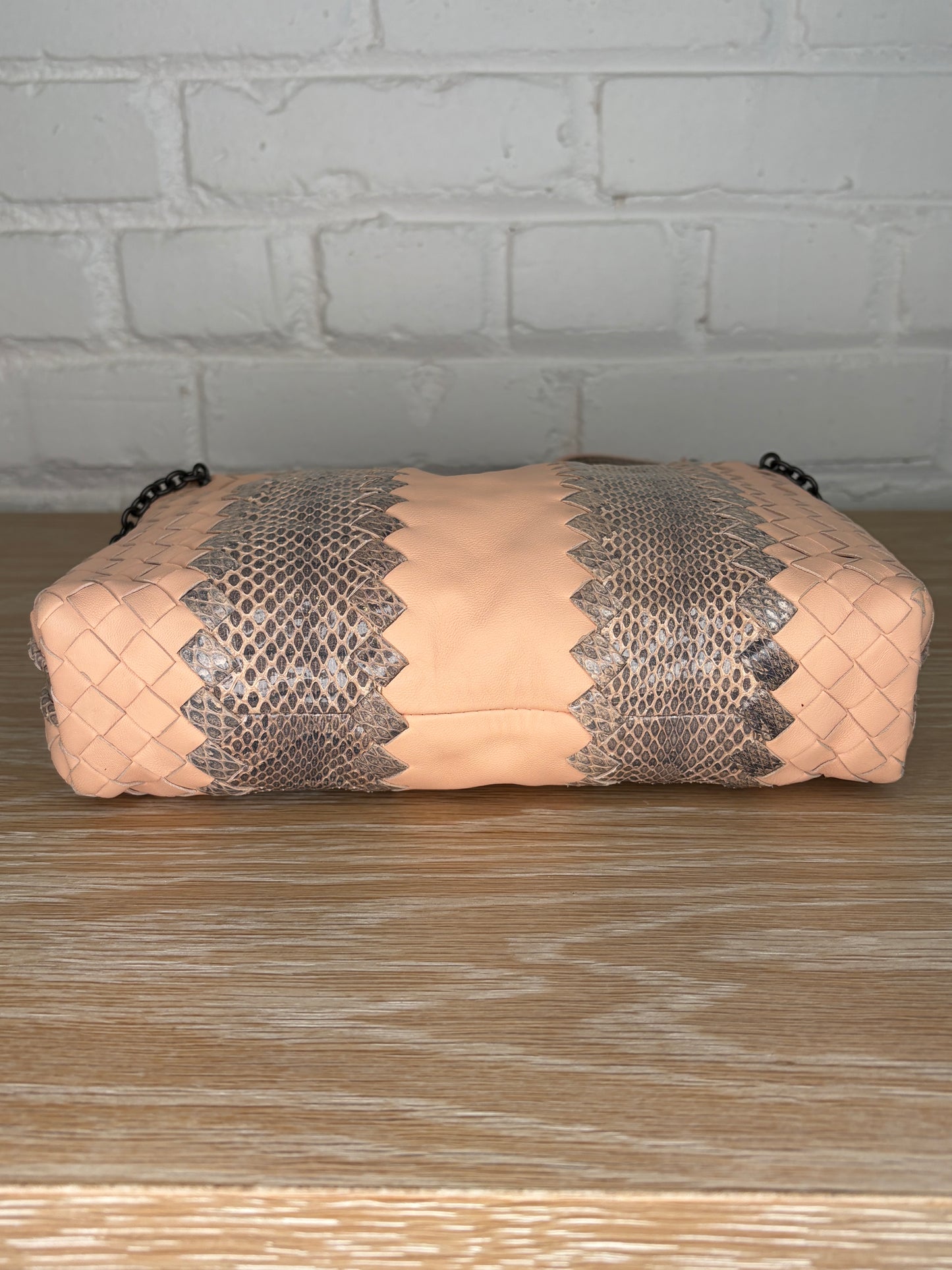 Bottega Veneta Nodini Snakeskin Ayers-Trimmed Intrecciato
