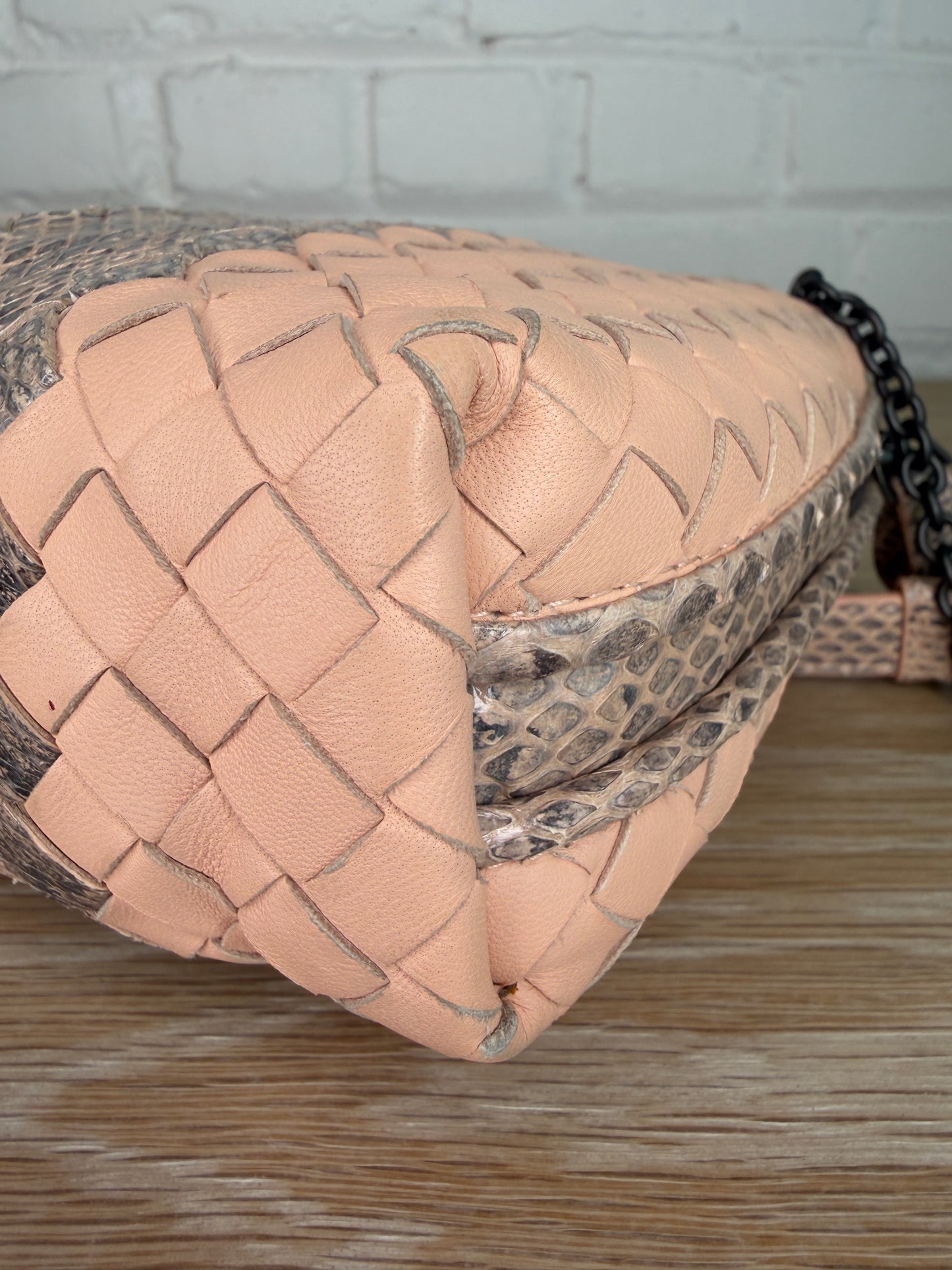Bottega Veneta Nodini Snakeskin Ayers-Trimmed Intrecciato