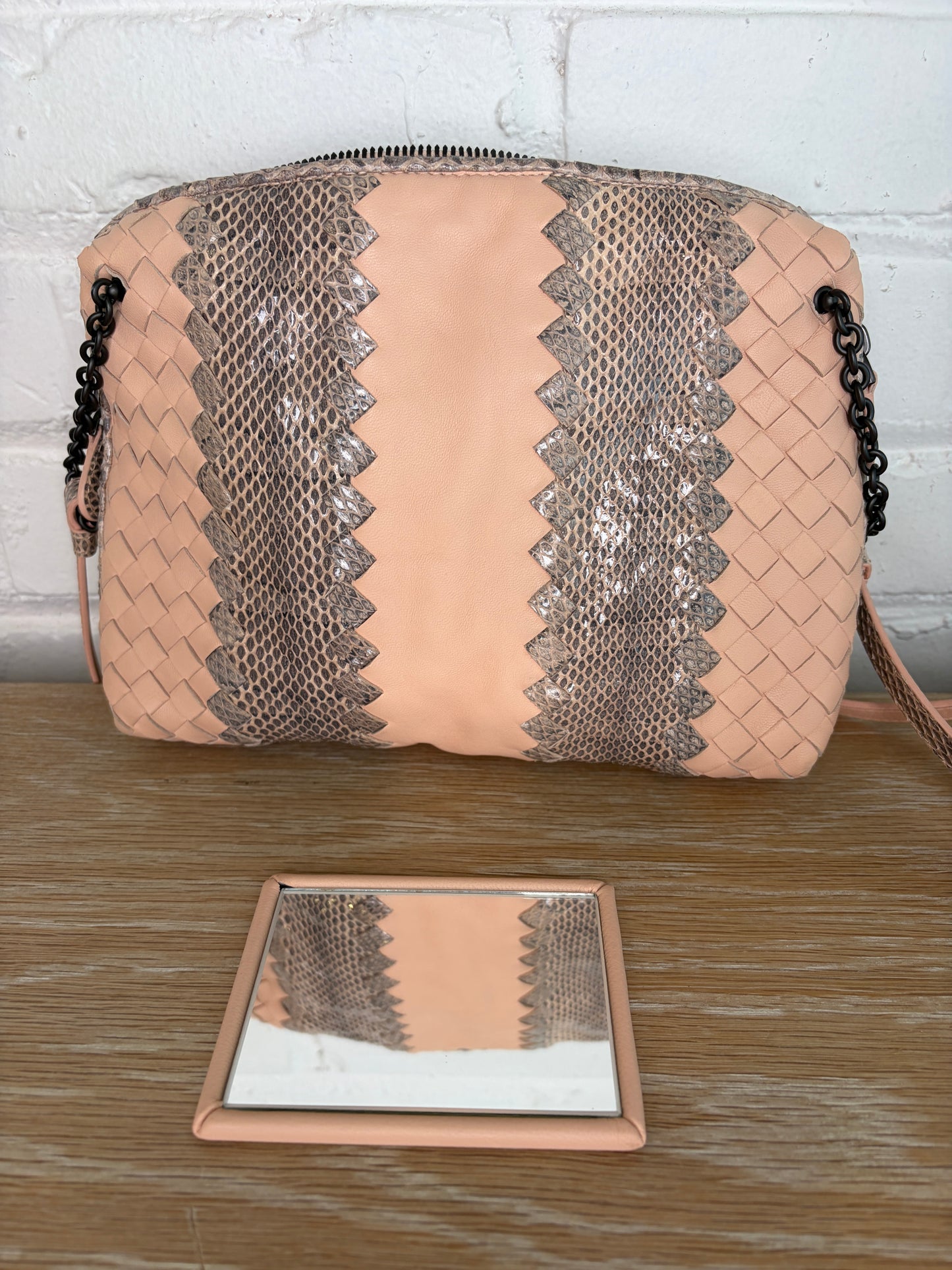 Bottega Veneta Nodini Snakeskin Ayers-Trimmed Intrecciato