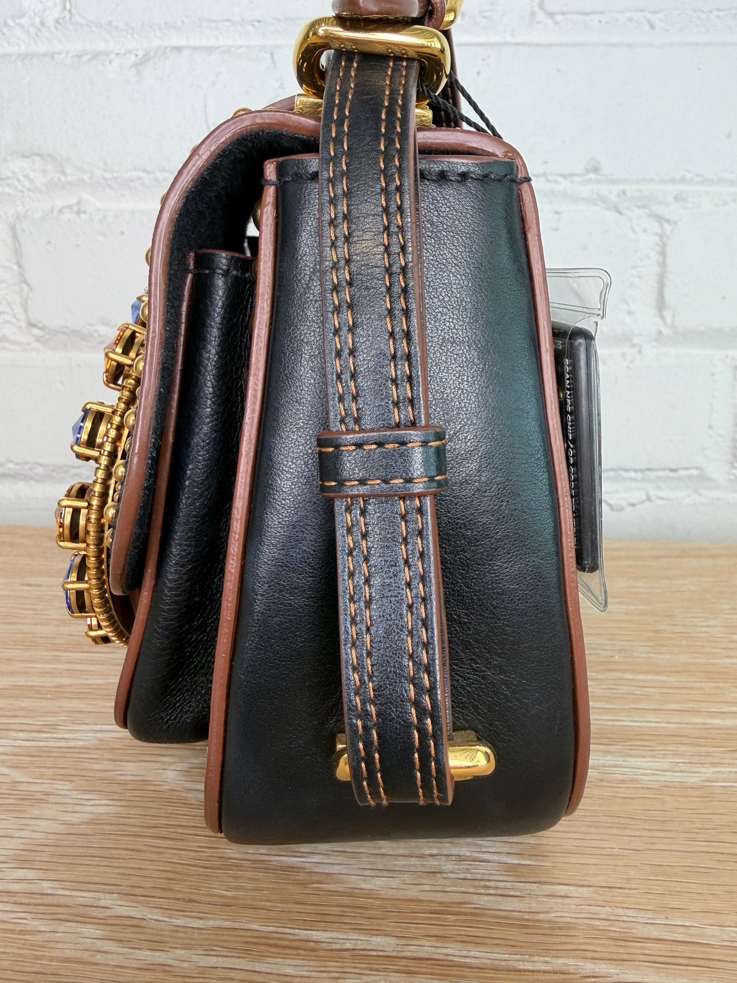 Miu Miu Dahlia Crystal Embellished Crossbody Bag Black