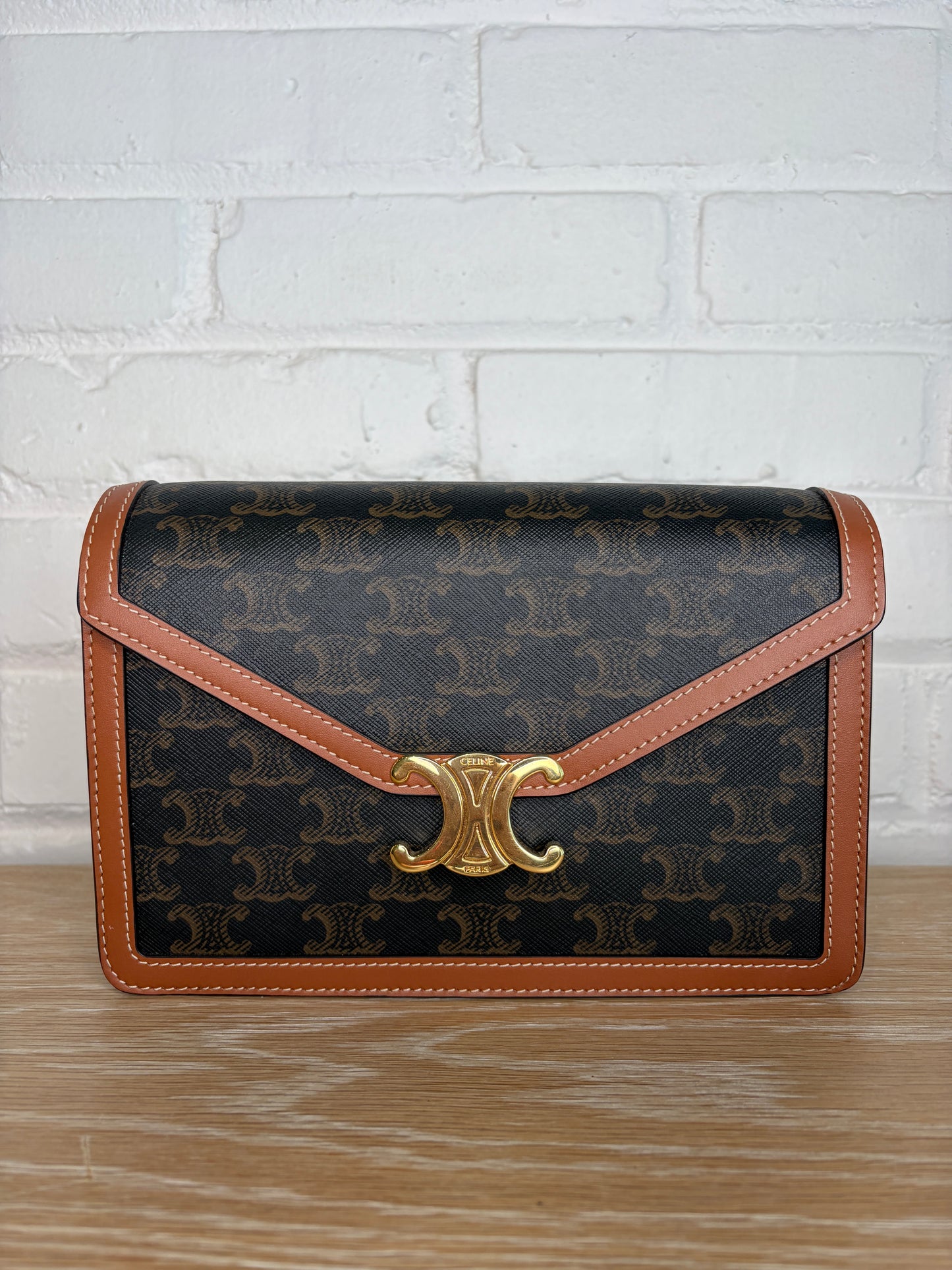 Celine Envelope Triomphe Medium Flap Shoulder Bag