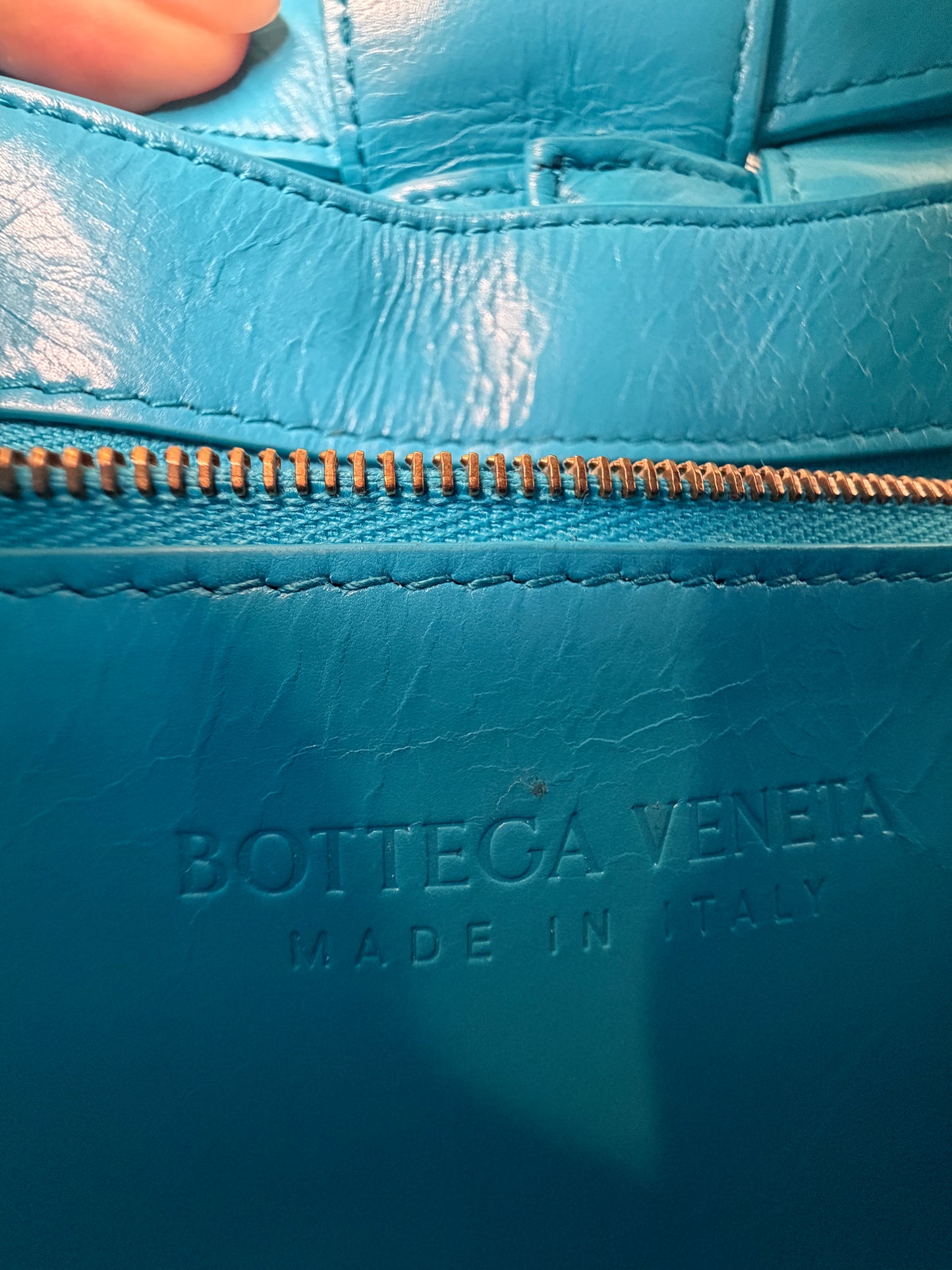 Bottega Veneta Intreccio Plisse Cassette Crossbody Bag Aqua/Blue
