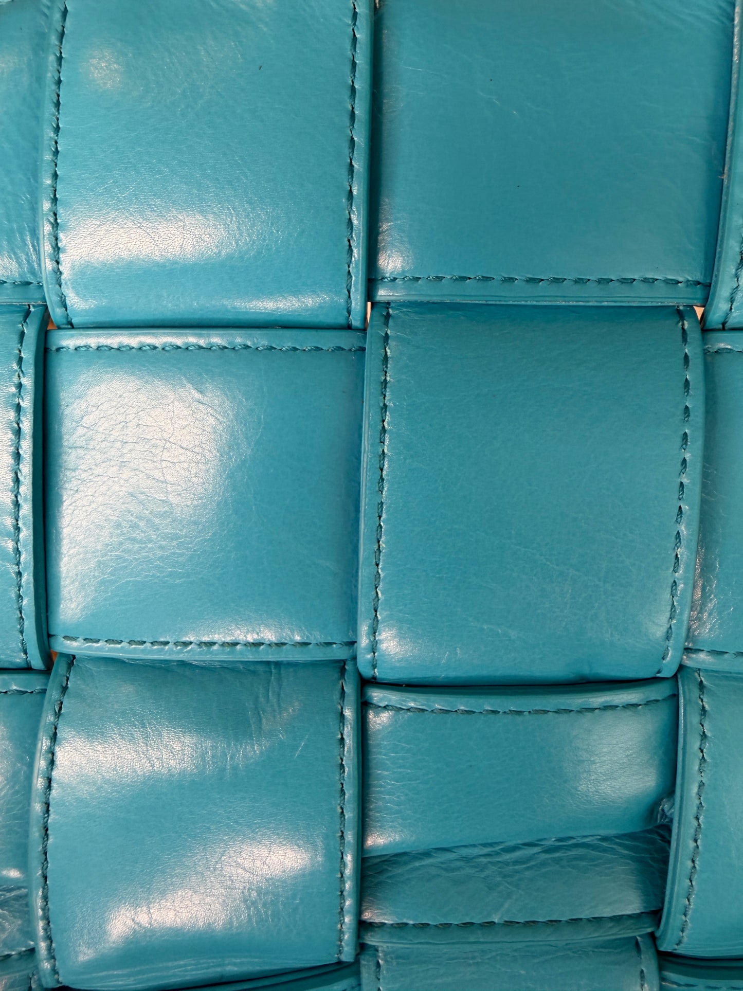 Bottega Veneta Intreccio Plisse Cassette Crossbody Bag Aqua/Blue