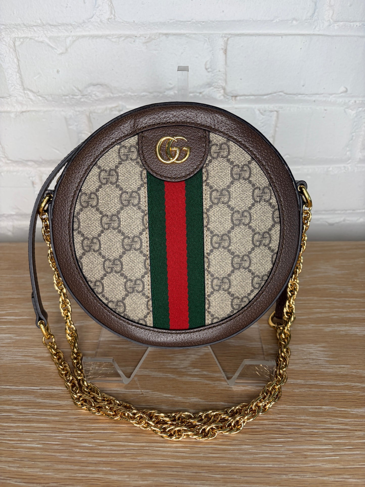 Gucci Supreme GG Ophidia Round Mini Shoulder Bag