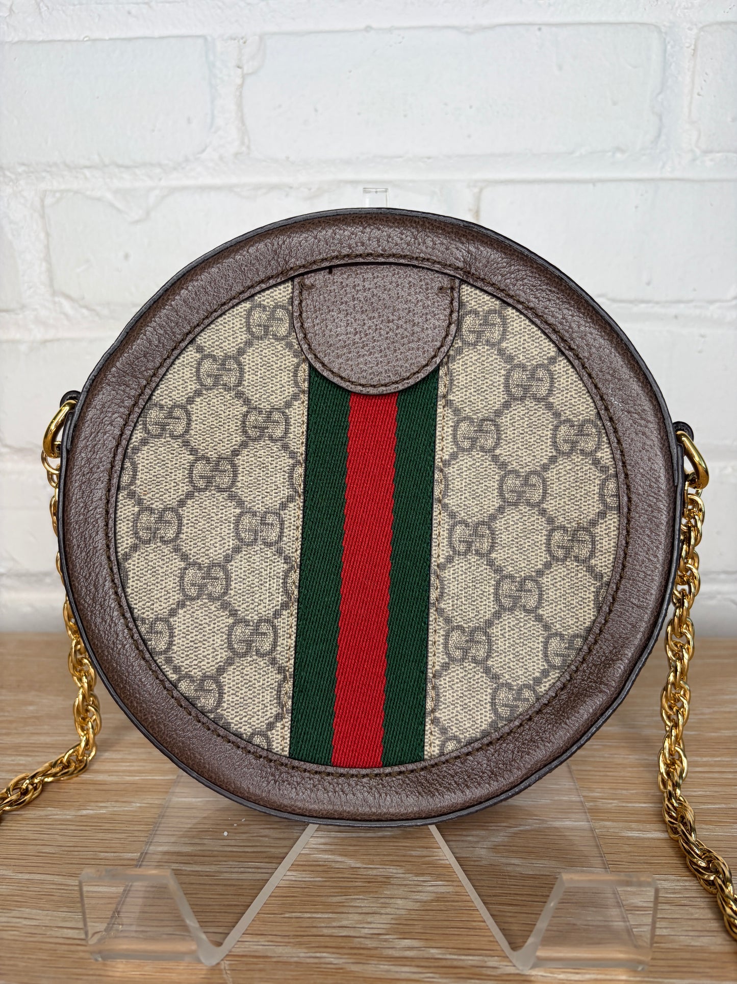 Gucci Supreme GG Ophidia Round Mini Shoulder Bag