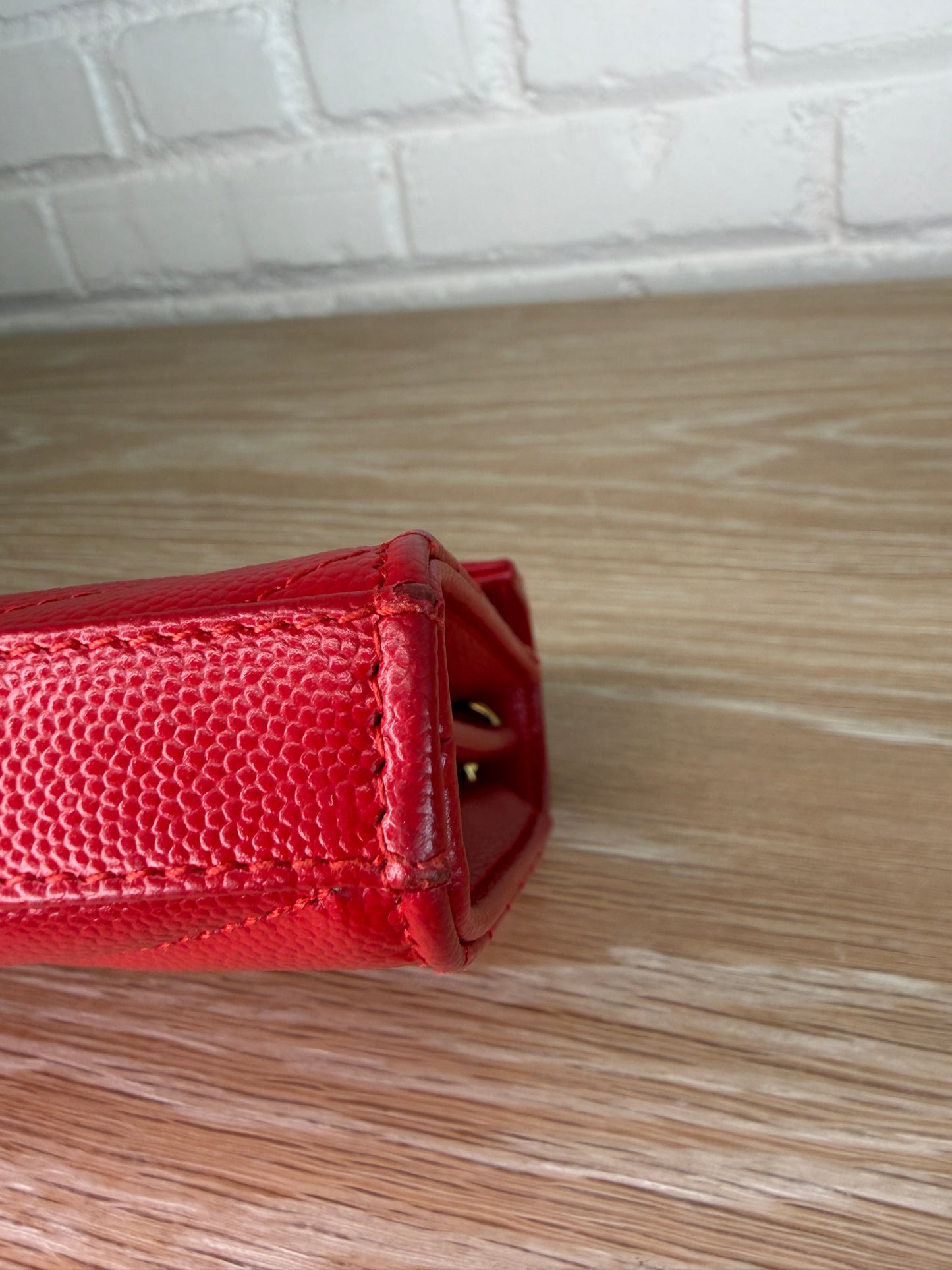 Saint Laurent Envelope Wallet On Chain Red Medium