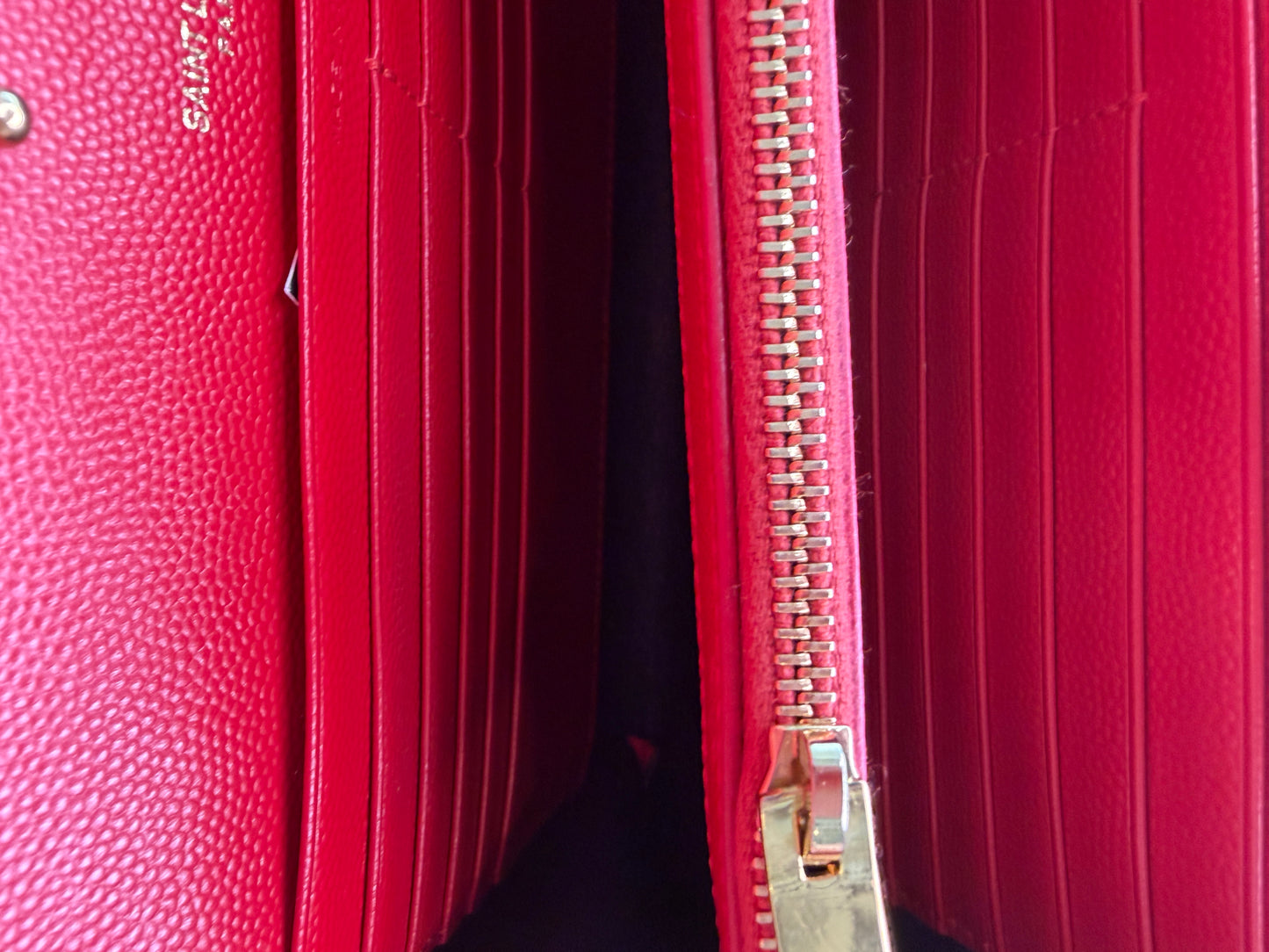 Saint Laurent Envelope Wallet On Chain Red Medium