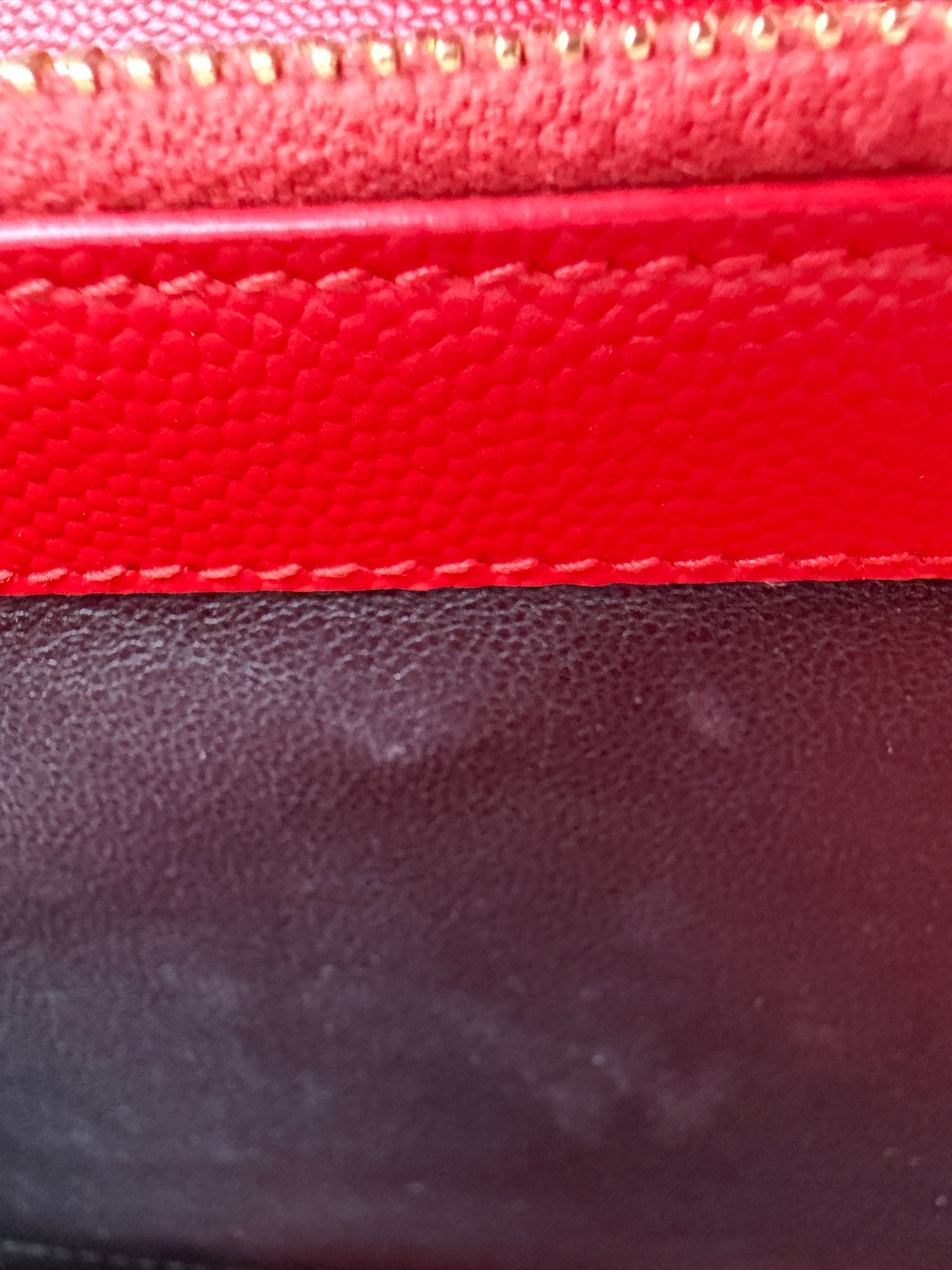 Saint Laurent Envelope Wallet On Chain Red Medium