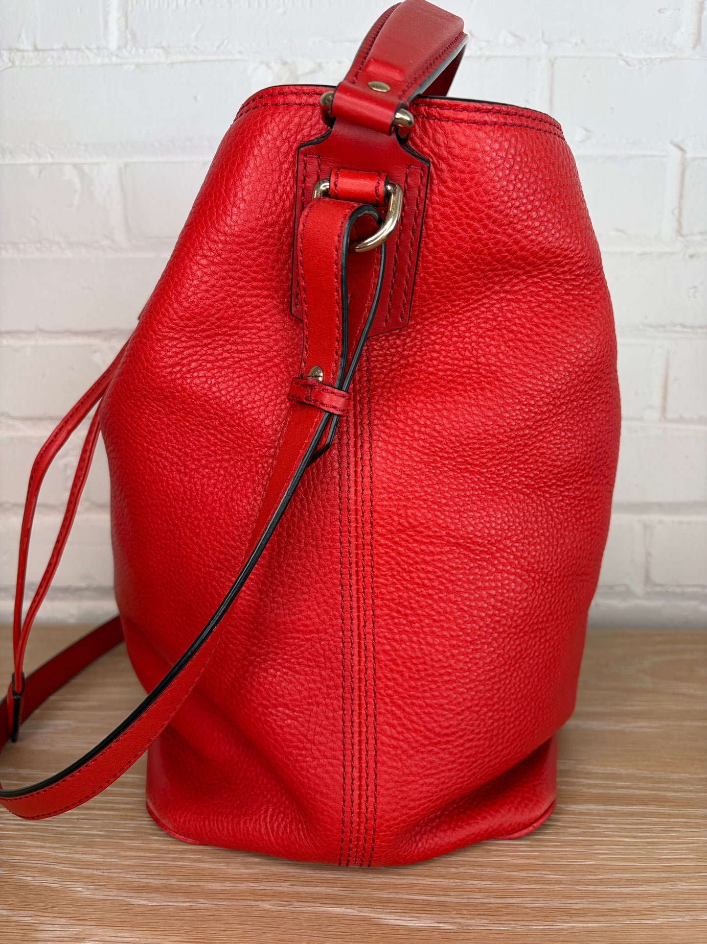 Burberry Red Ashby Bucket Bag