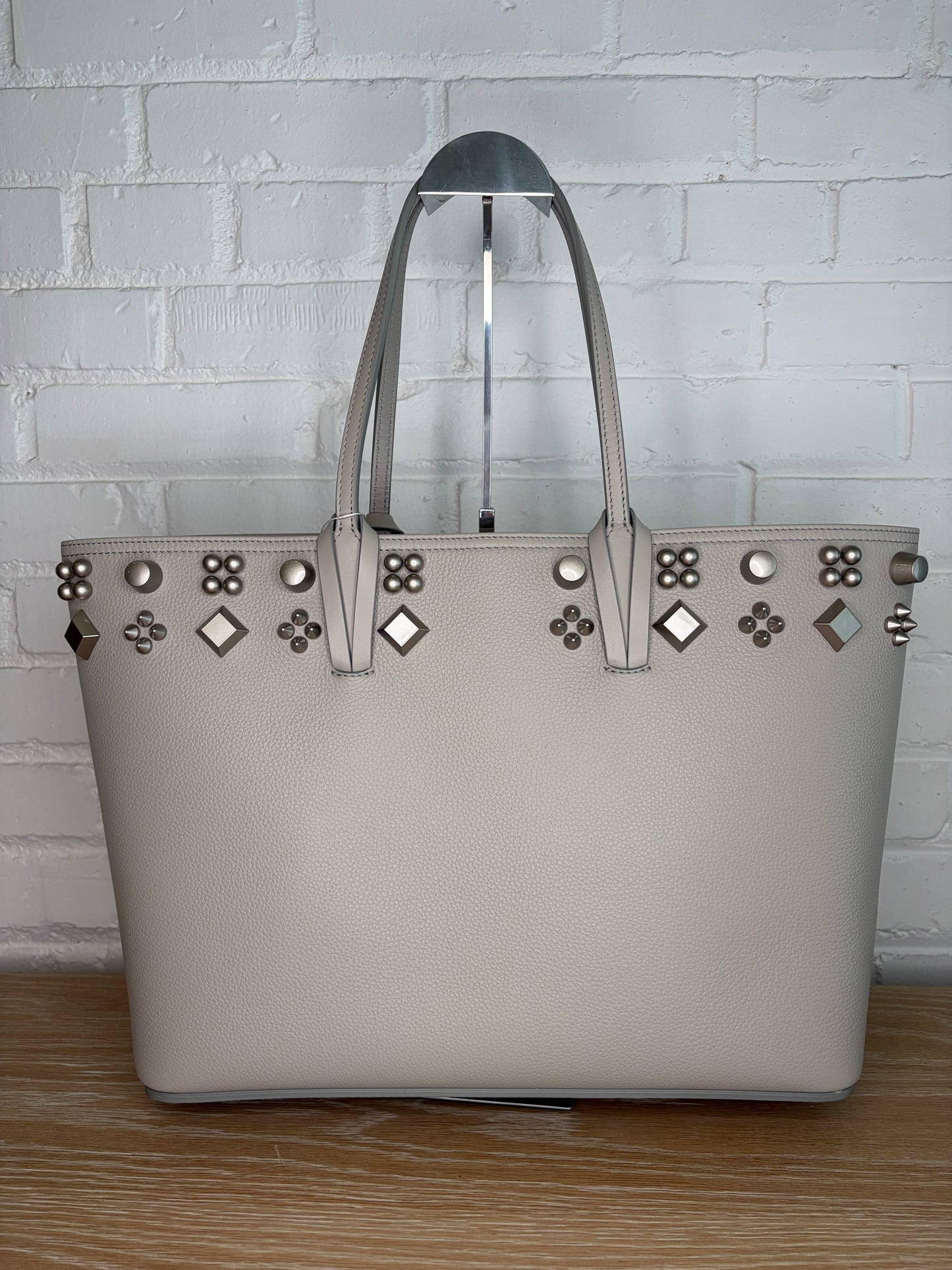 Christian Louboutin Cabata Small Rote Bag Light Gray