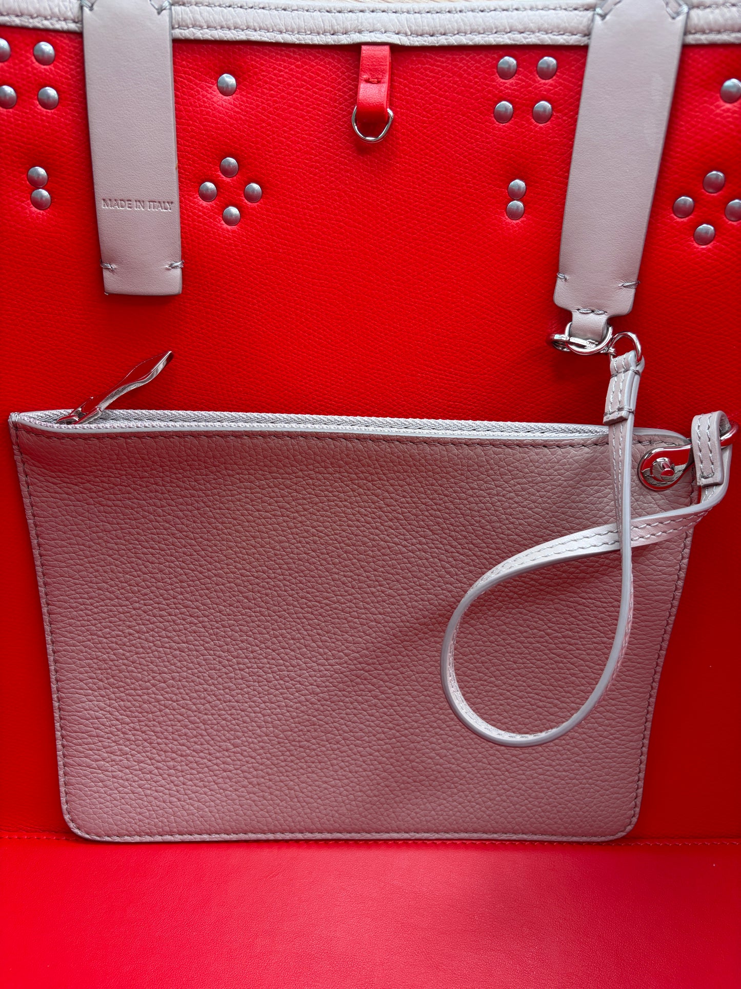 Christian Louboutin Cabata Small Rote Bag Light Gray