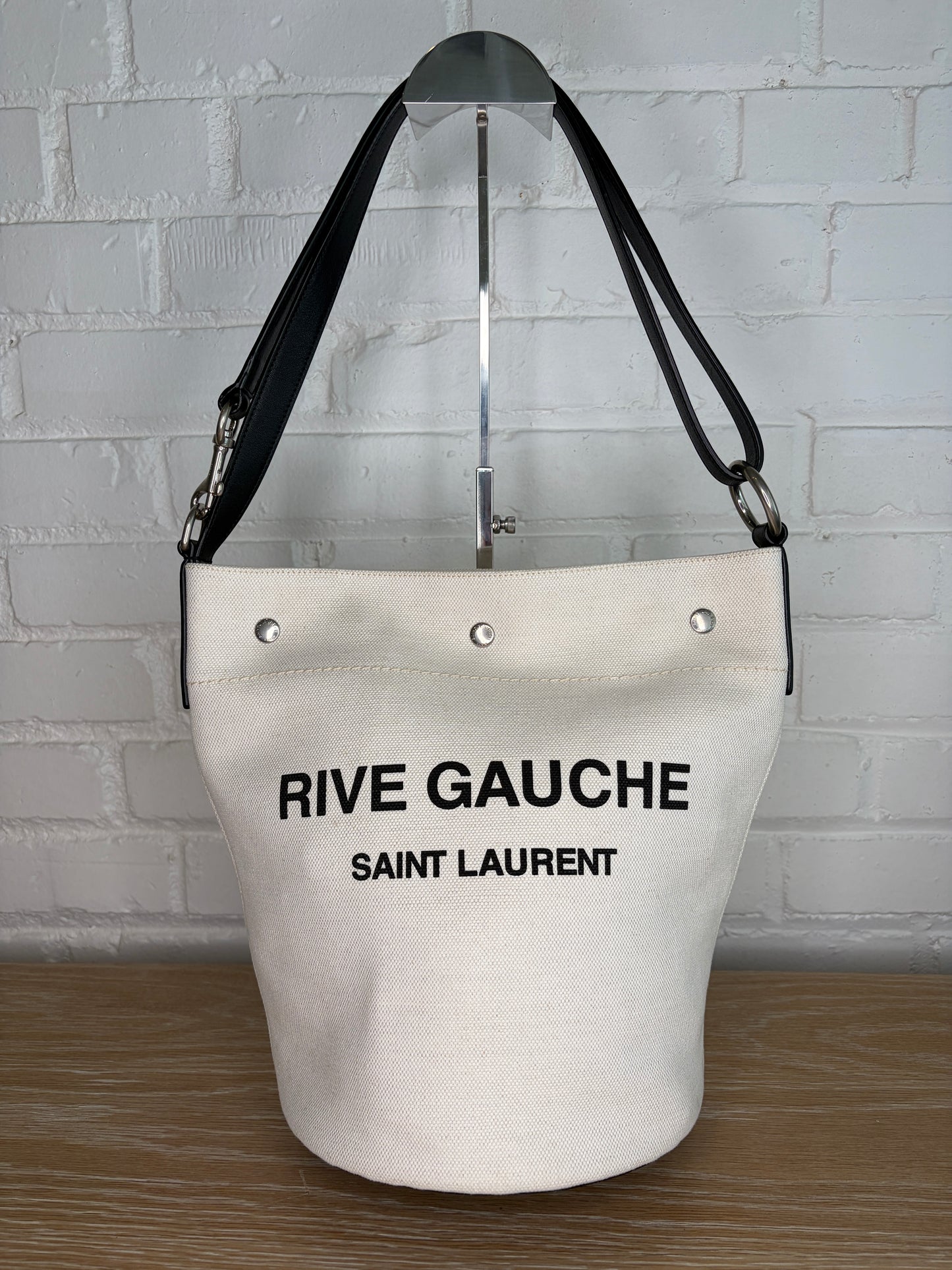Saint Laurent Canvas Rive Gauche Bucket Bag