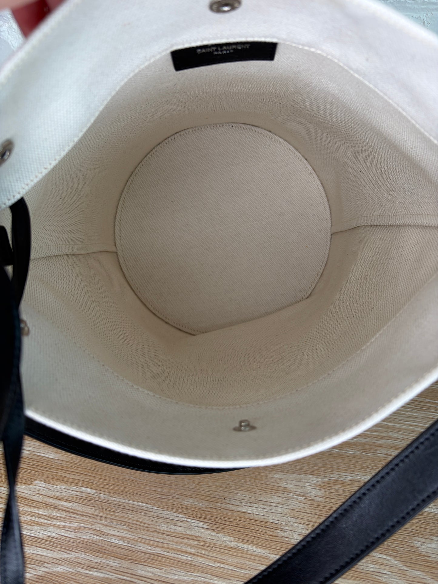 Saint Laurent Canvas Rive Gauche Bucket Bag