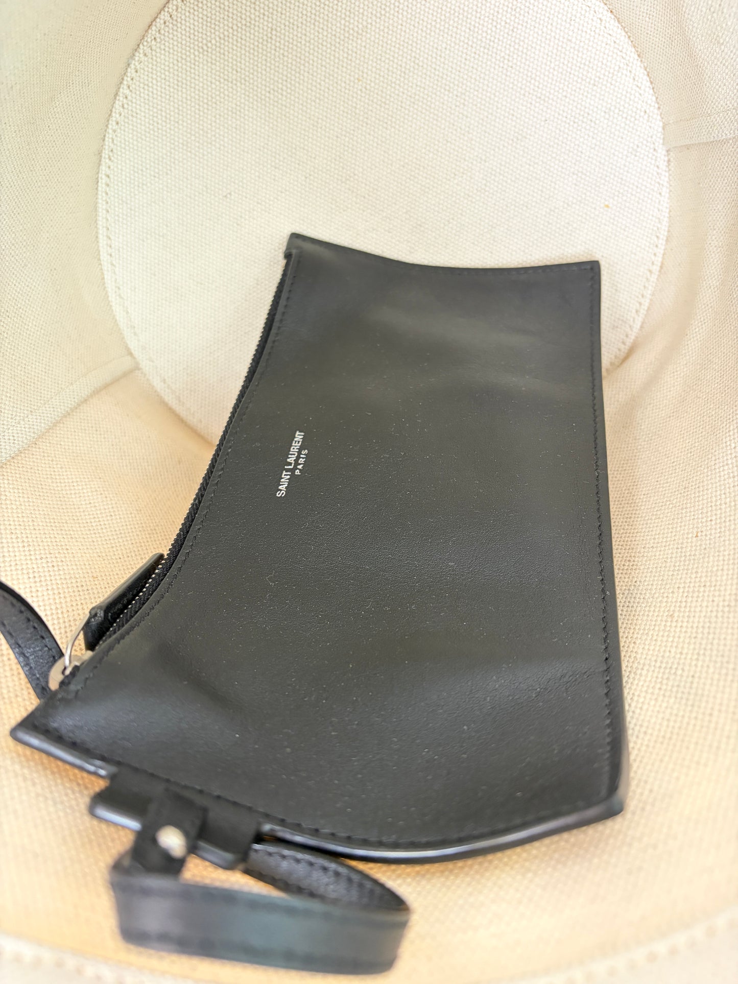 Saint Laurent Canvas Rive Gauche Bucket Bag