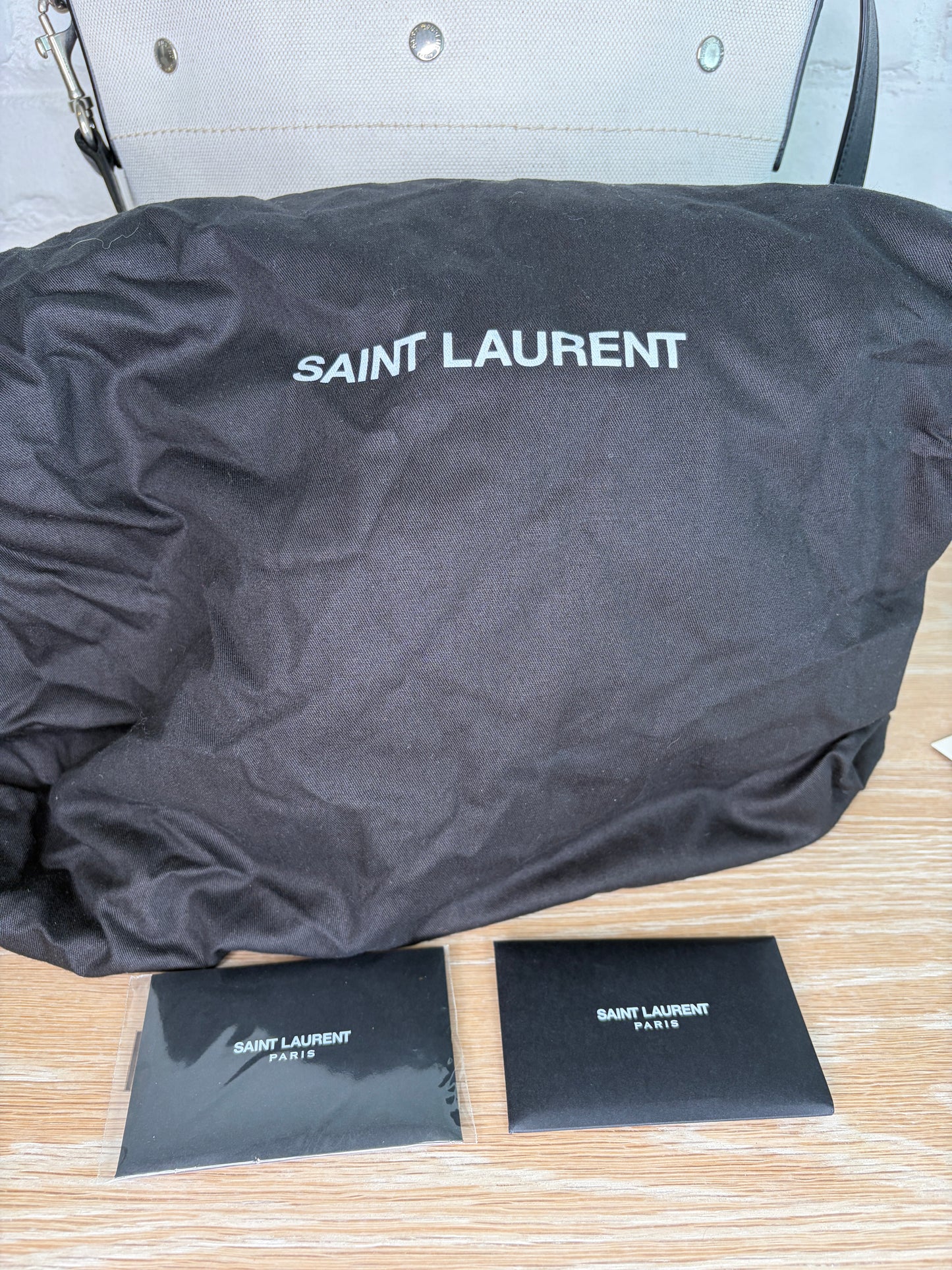 Saint Laurent Canvas Rive Gauche Bucket Bag