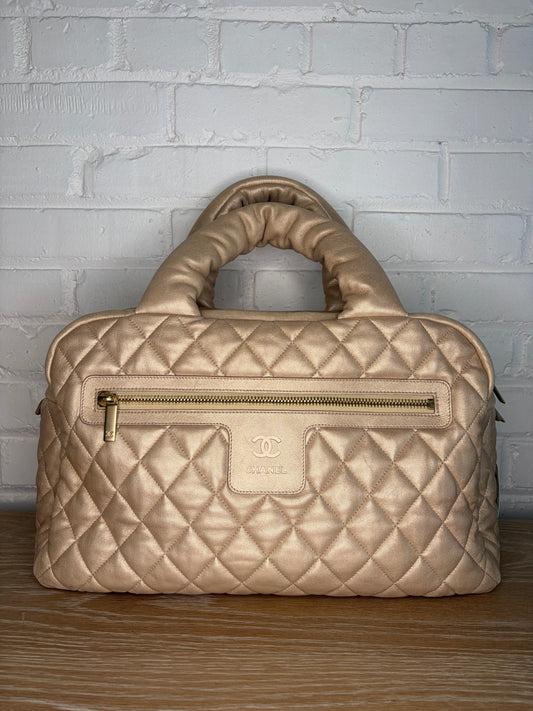 Chanel Coco Cocoon Bowler Bag Lambskin Gold