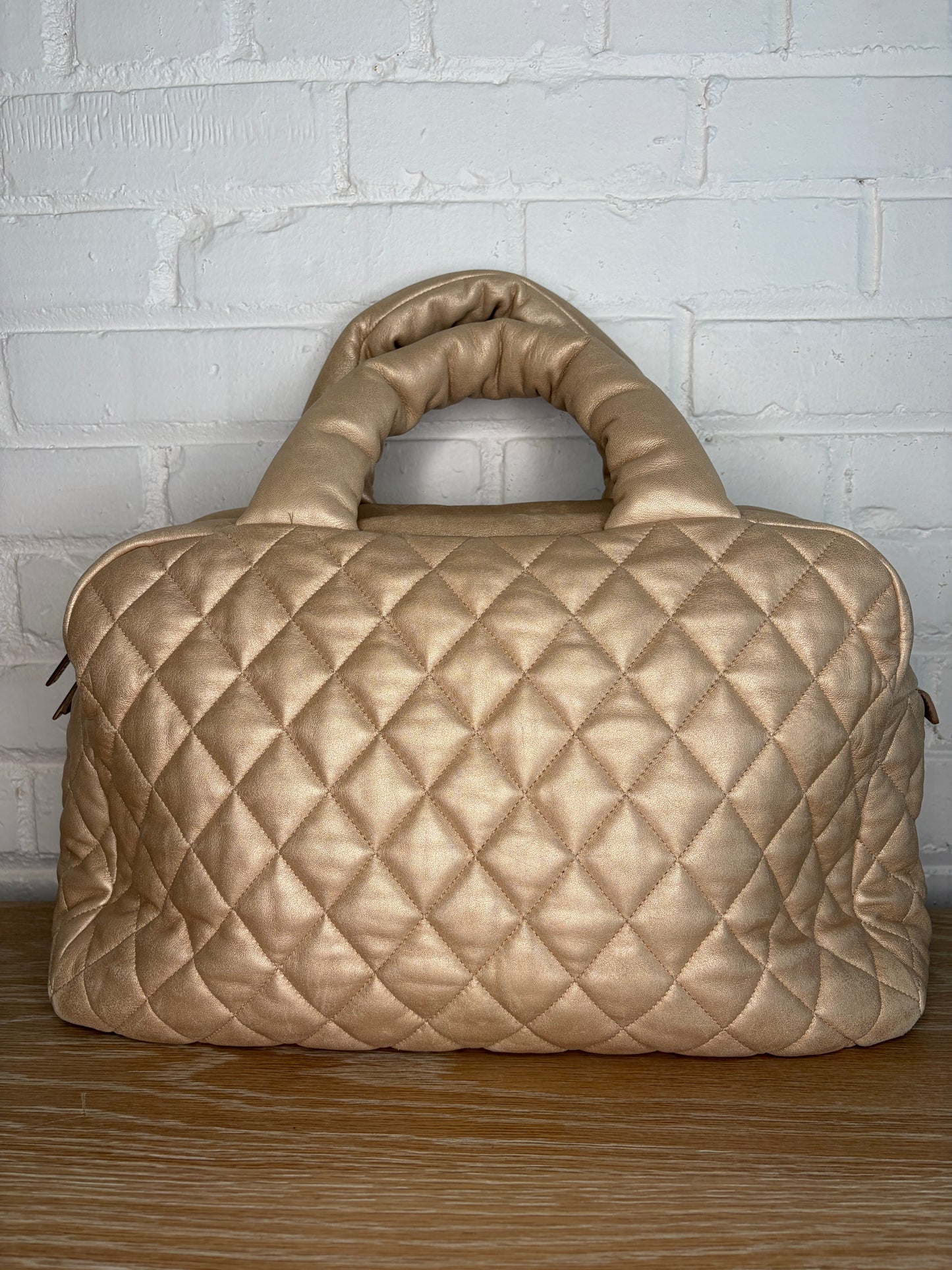 Chanel Coco Cocoon Bowler Bag Lambskin Gold