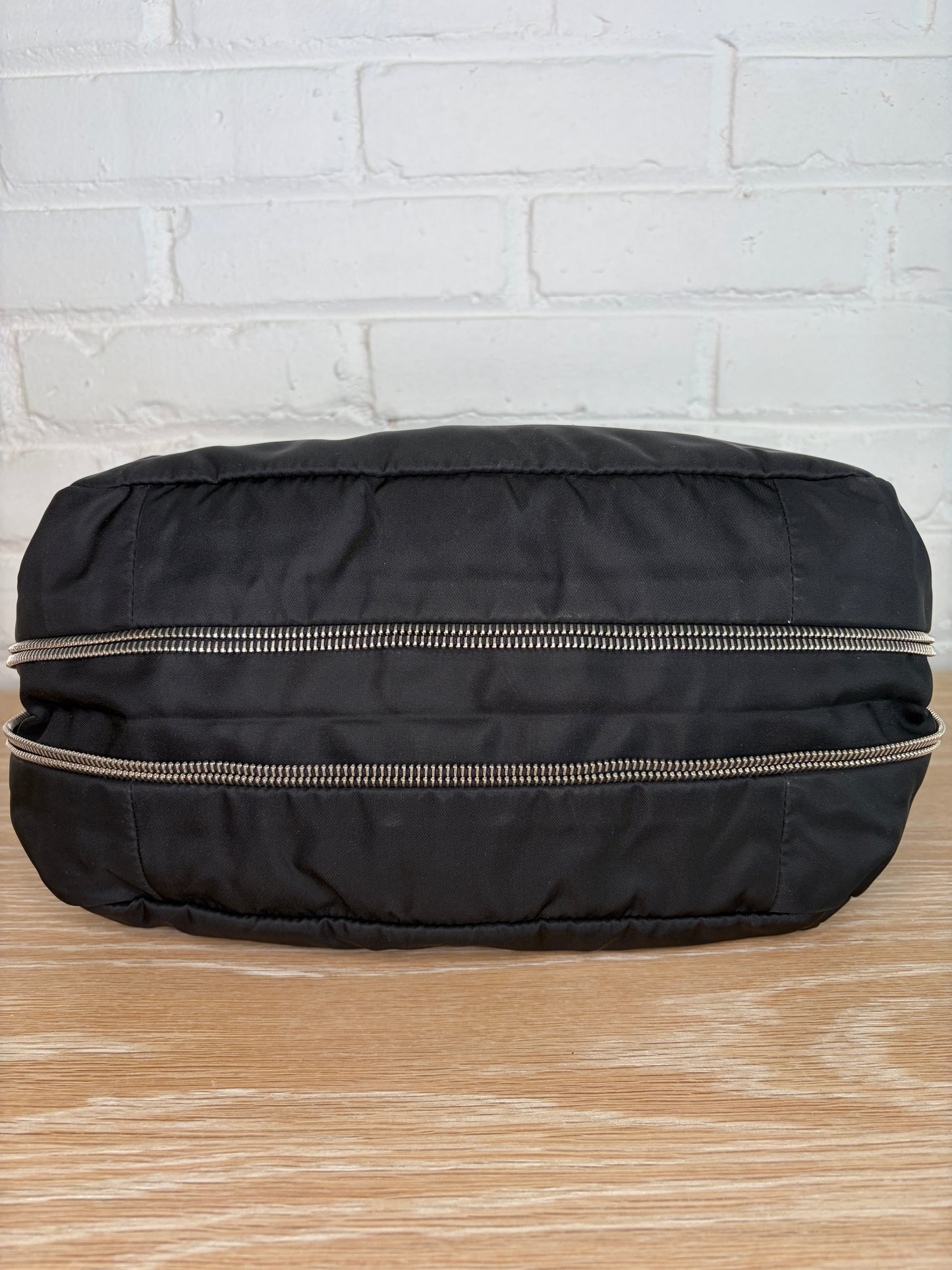 Prada Tessuto Expandable Zipper Nylon Tote Black