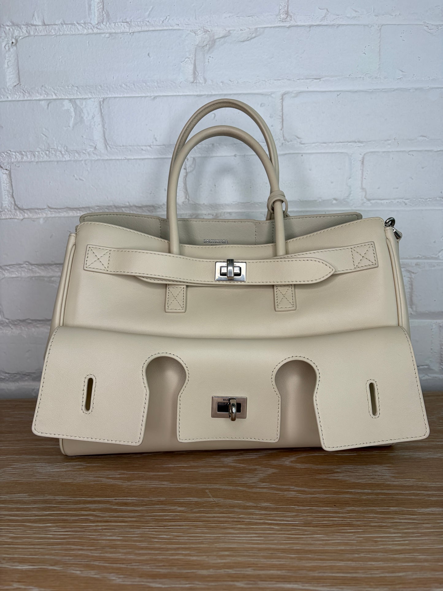 Balenciaga Smooth Calfskin Bel Air Bag Cream
