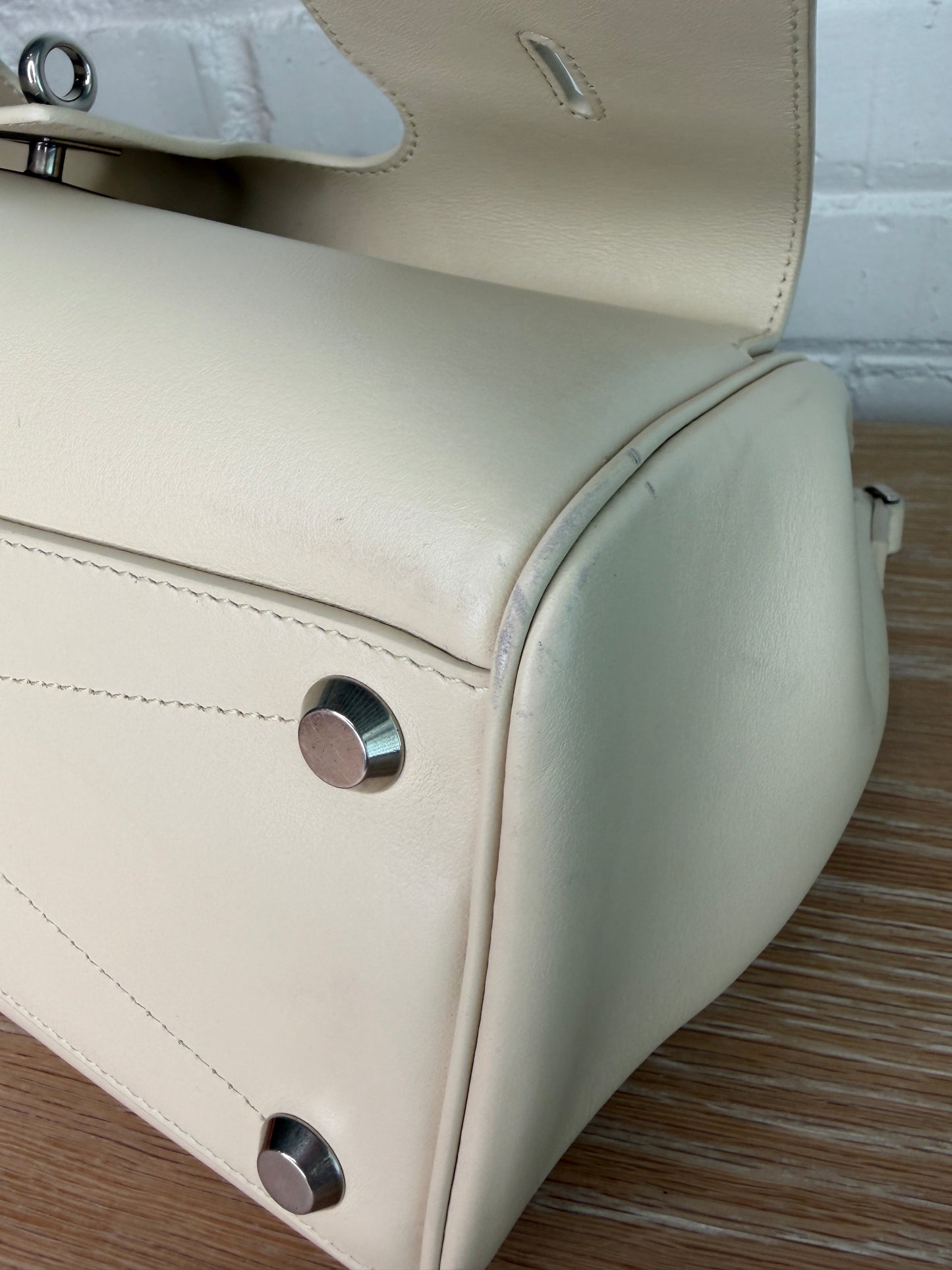 Balenciaga Smooth Calfskin Bel Air Bag Cream