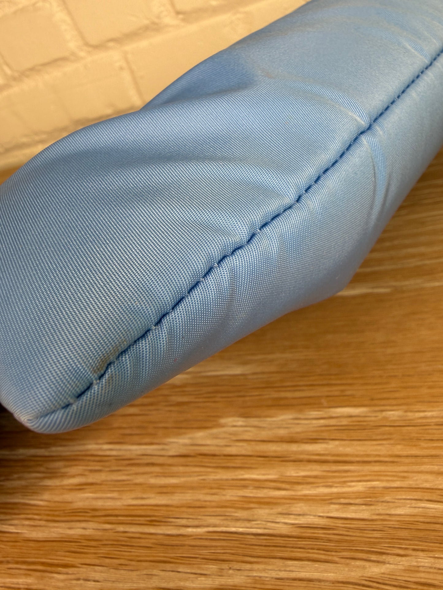 Prada Ressuto Nylon Clutch Blue