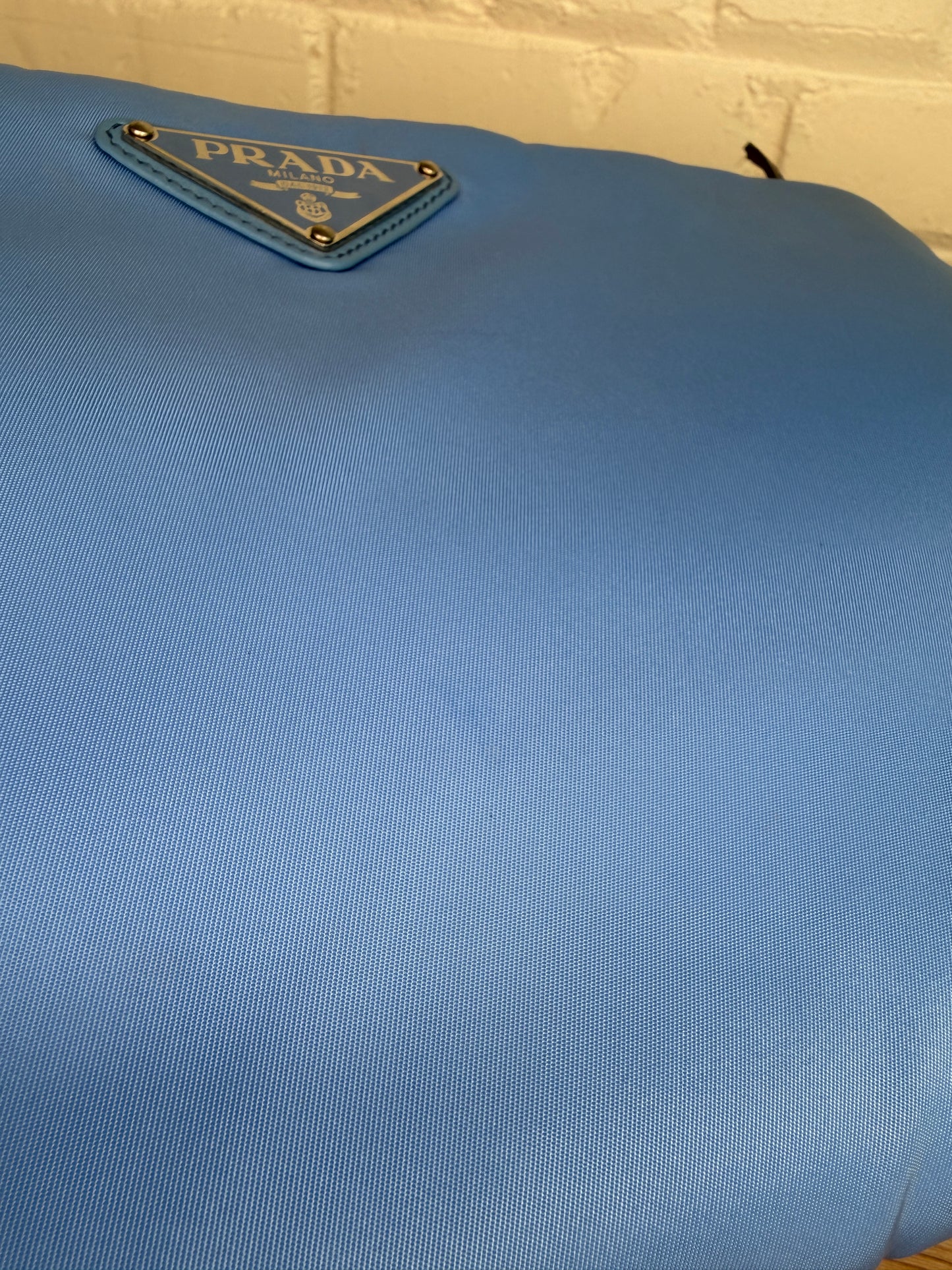 Prada Ressuto Nylon Clutch Blue